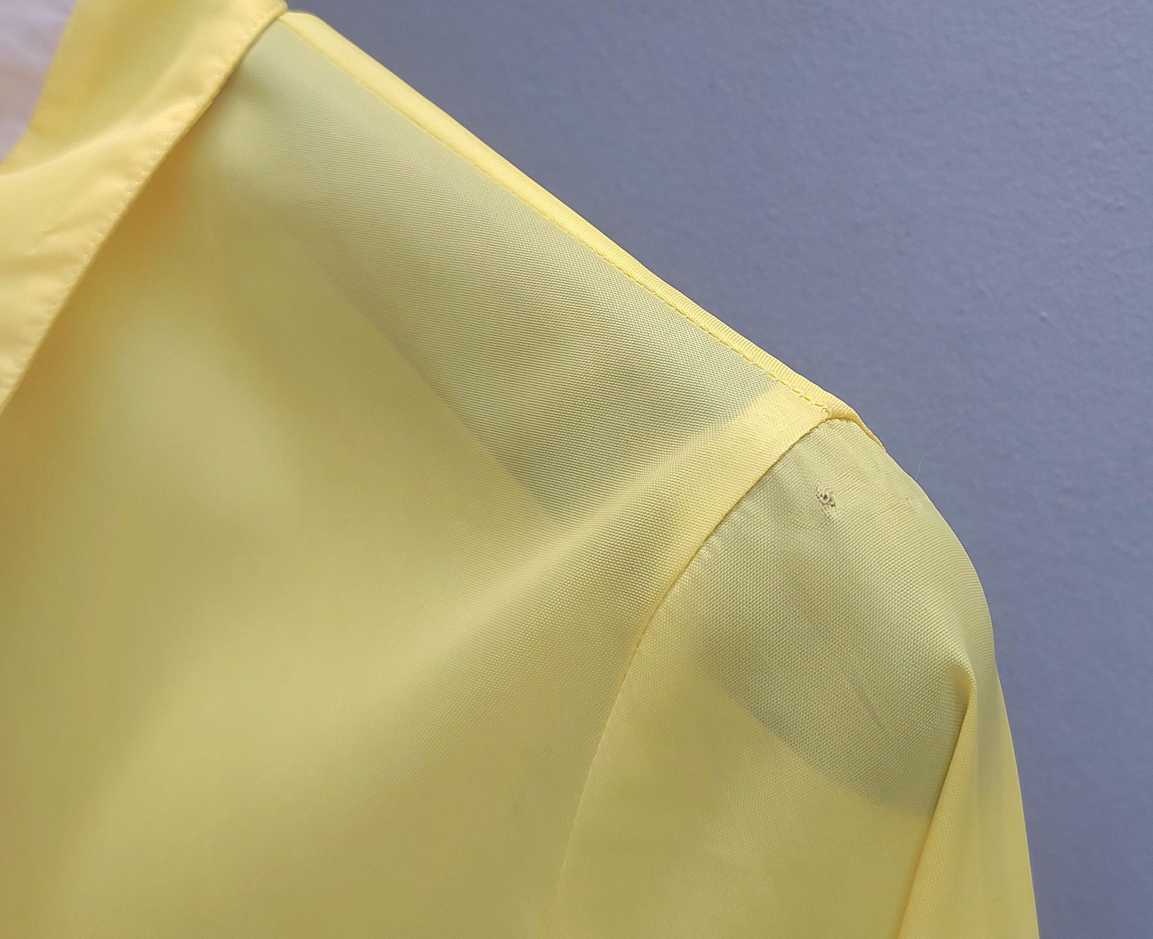 Helmut Lang Vintage Bright Yellow Sheer Shirt with Contrast Collar Size XS / US 0-2 / IT 36-38 - 9 Thumbnail