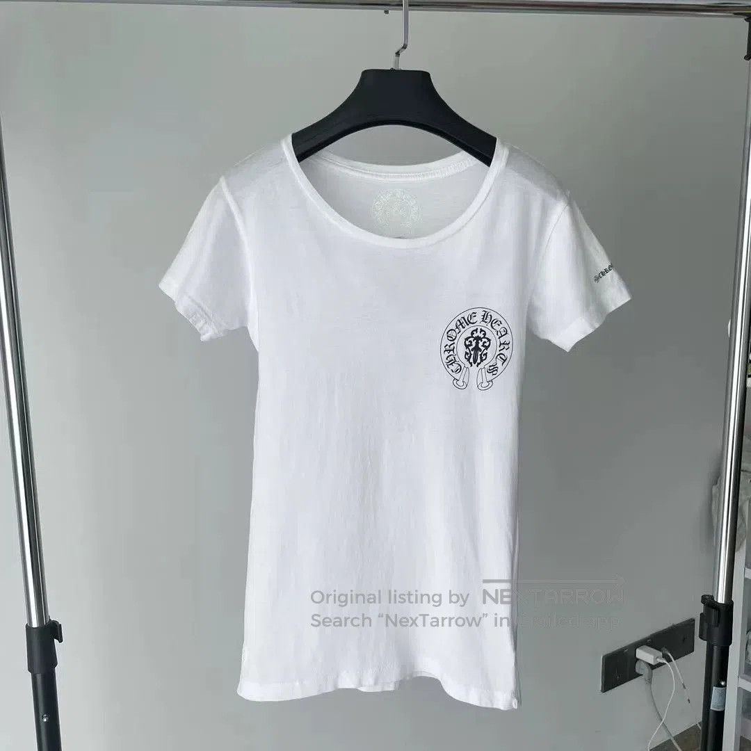 Chrome Hearts White Cross Scroll Short Sleeve.