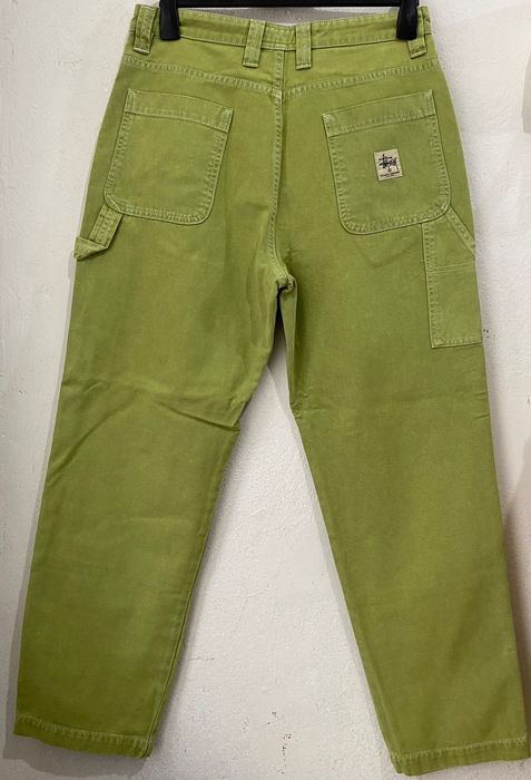 Stussy Stüssy Stone Washed Canvas Work Pant Lime | Grailed