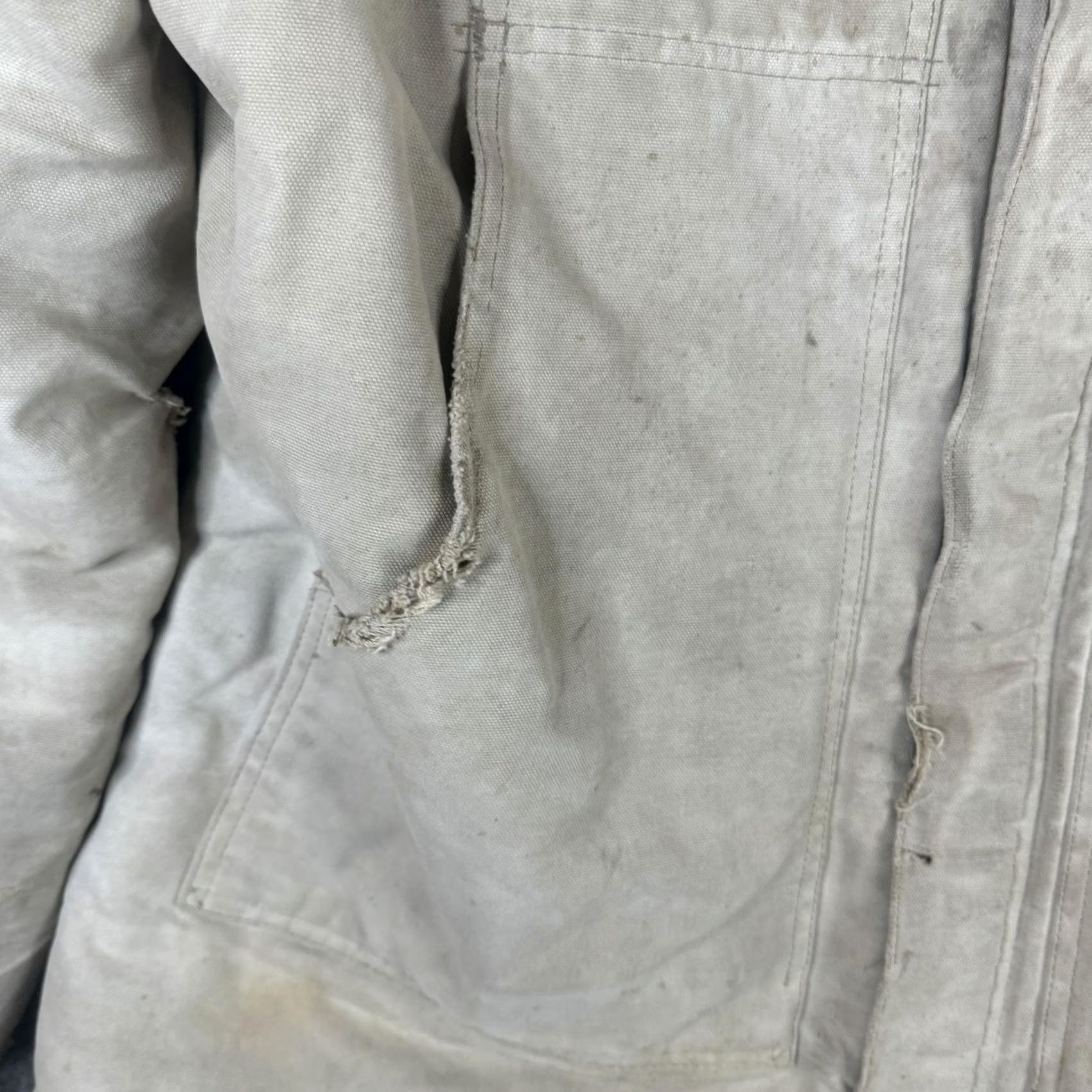 Carhartt VINTAGE Carhartt Coat Mens L Beige Canvas Work Duck Insulated Jacket Workwear Size US L / EU 52-54 / 3 - 5 Thumbnail