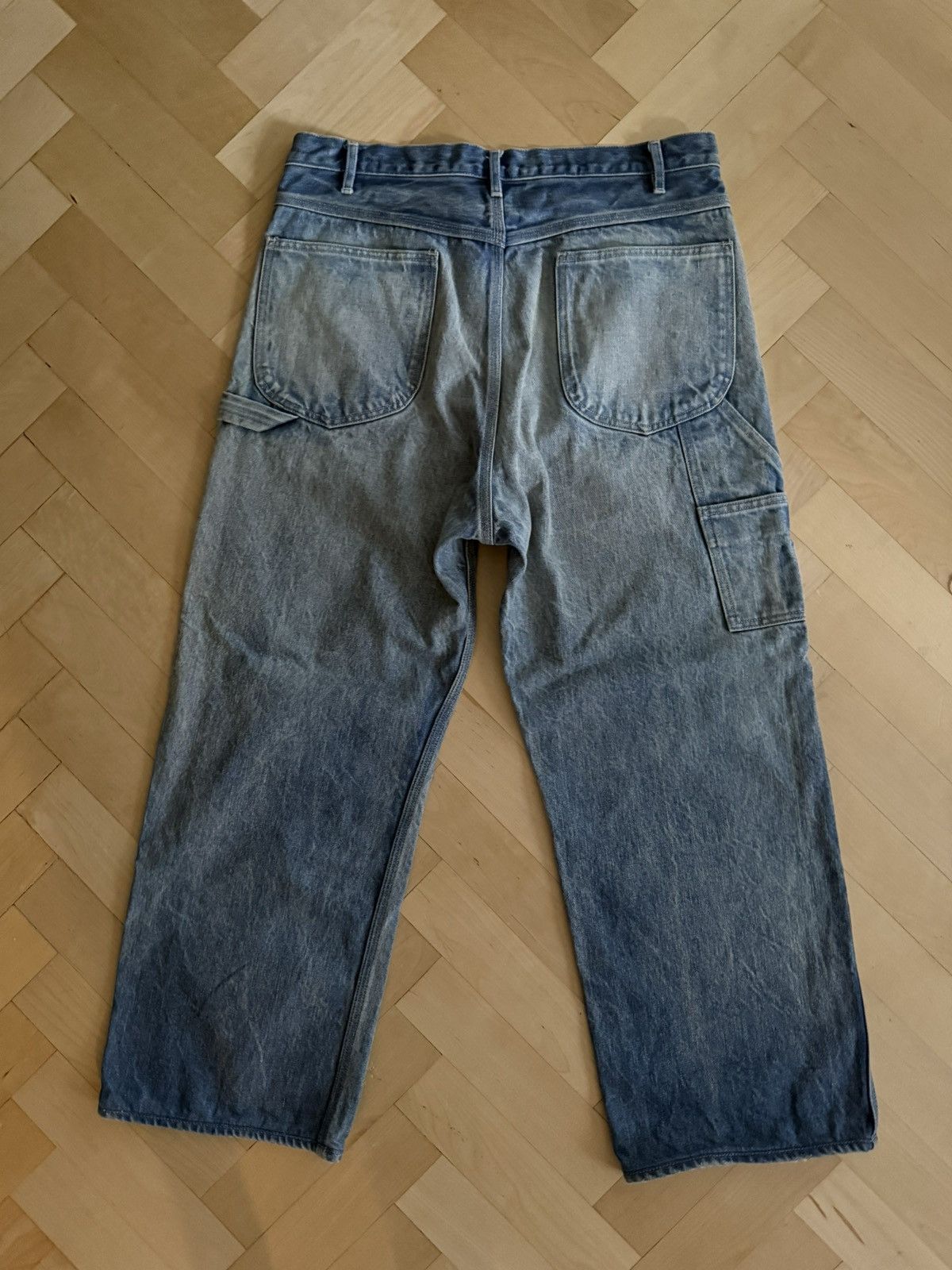 Auralee AURALEE SELVEDGE FADED HEAVY DENIM PAINTER PANTS Size US 32 / EU 48 - 2 Thumbnail