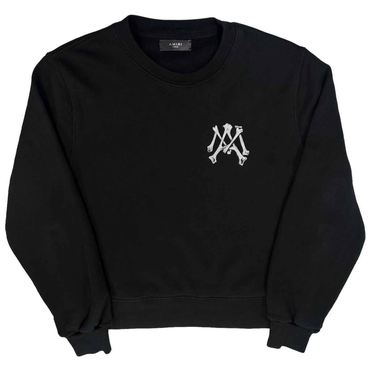 Amiri Amiri Size M Sweatshirt Black Bone Back Logo Crewneck | Grailed