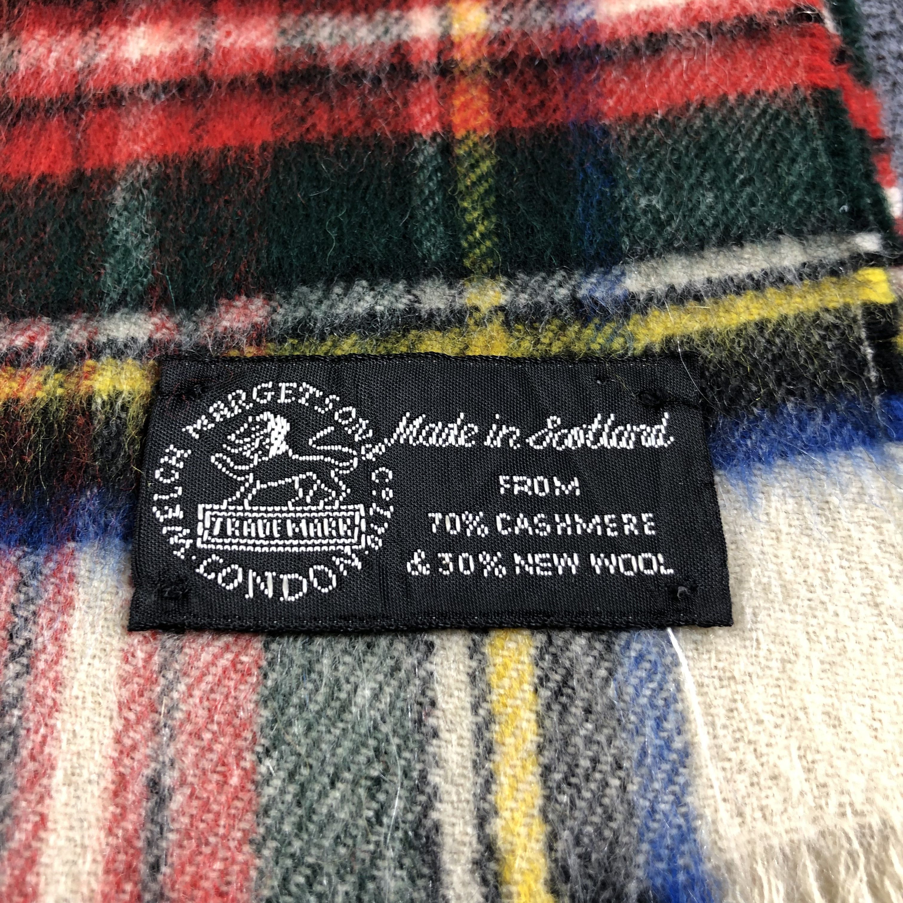 Vintage Welch Margetson Tartan Cashmere Scarf Muffler V1198 Size ONE SIZE - 4 Thumbnail