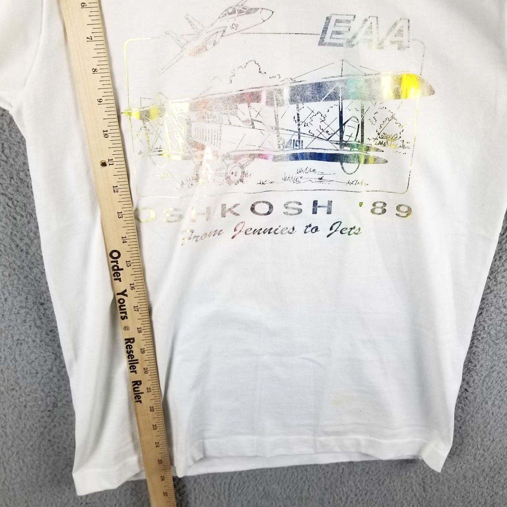 Vintage Vintage EAA Oshkosh 1989 Airplane Shirt Small White Nike? Size US S / EU 44-46 / 1 - 4 Thumbnail