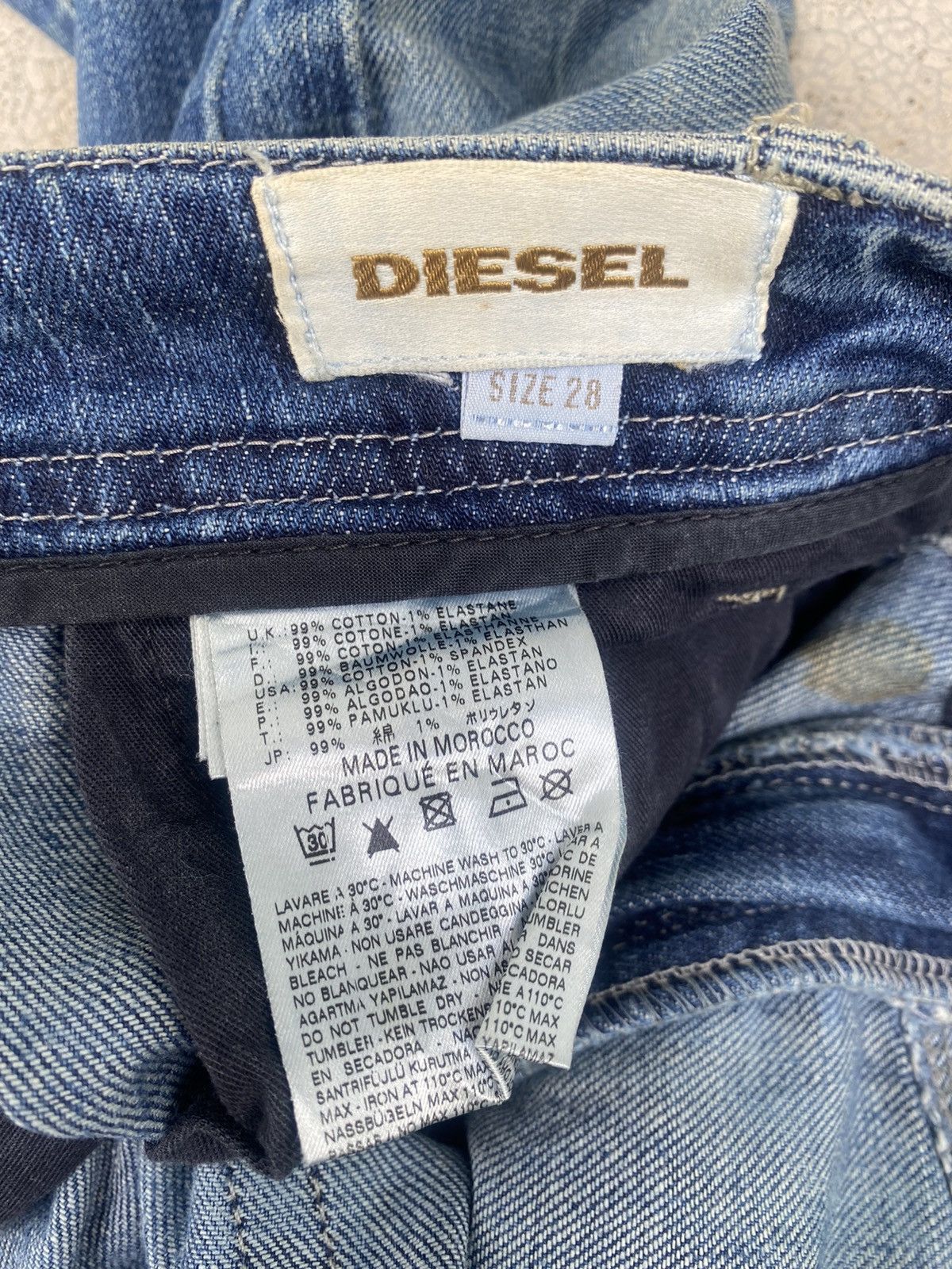 Designer × Diesel Diesel Distressed Claw Mark Faded Denim Jeans Size US 30 / EU 46 - 23 Thumbnail