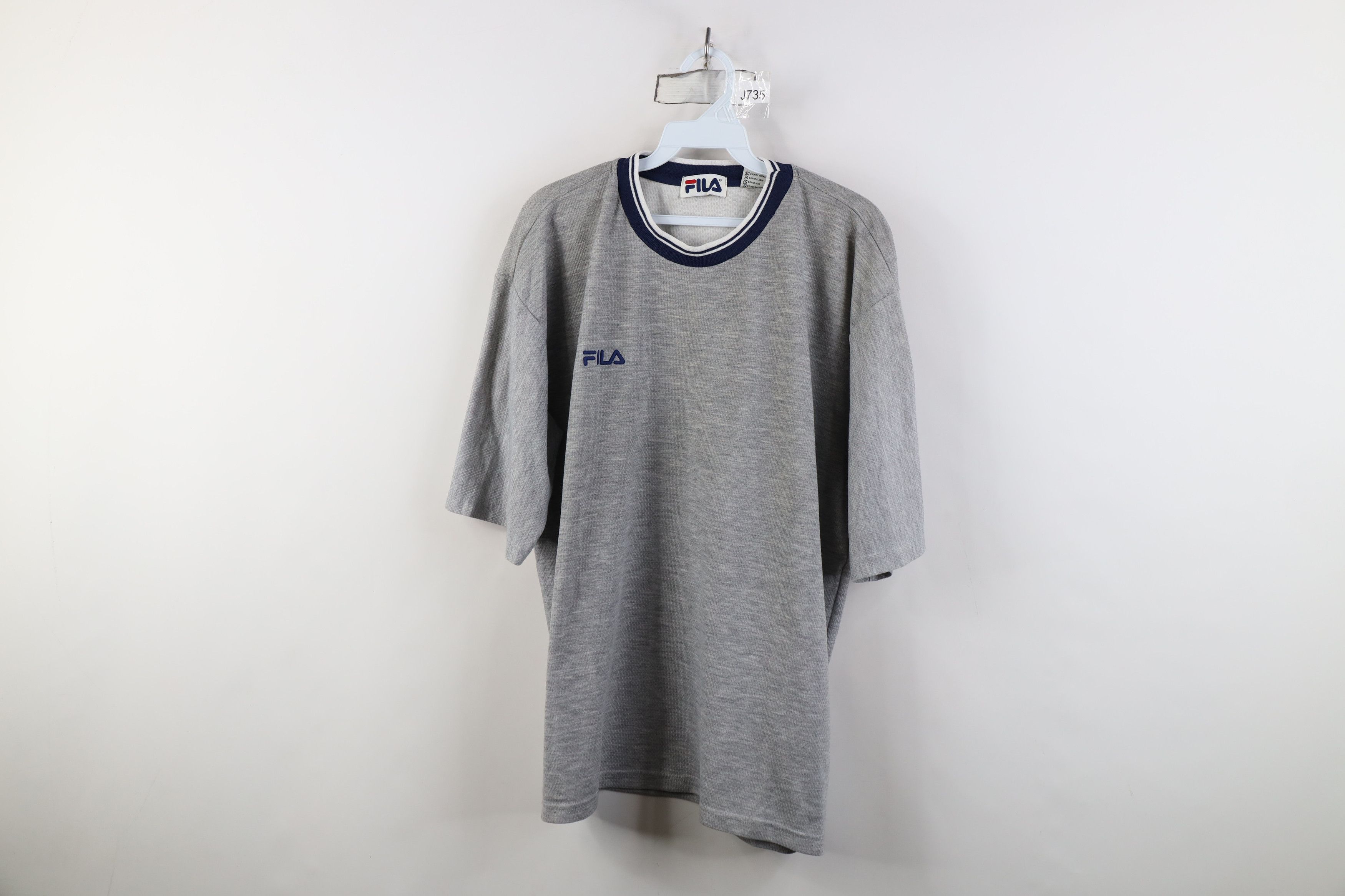 Fila Vintage 90s FILA Borg Thermal Knit Ringer T-Shirt Italy Size US XL / EU 56 / 4 - 1 Thumbnail