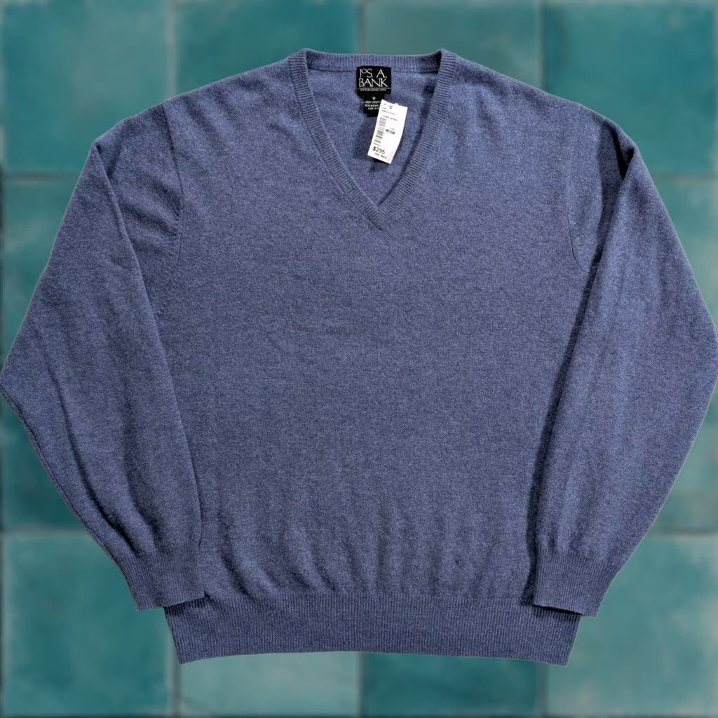 Jos. A. Bank Jos. A. Bank 100% Cashmere V-Neck Pullover Sweater Purple Men's M NWT Size US M / EU 48-50 / 2 - 1 Thumbnail