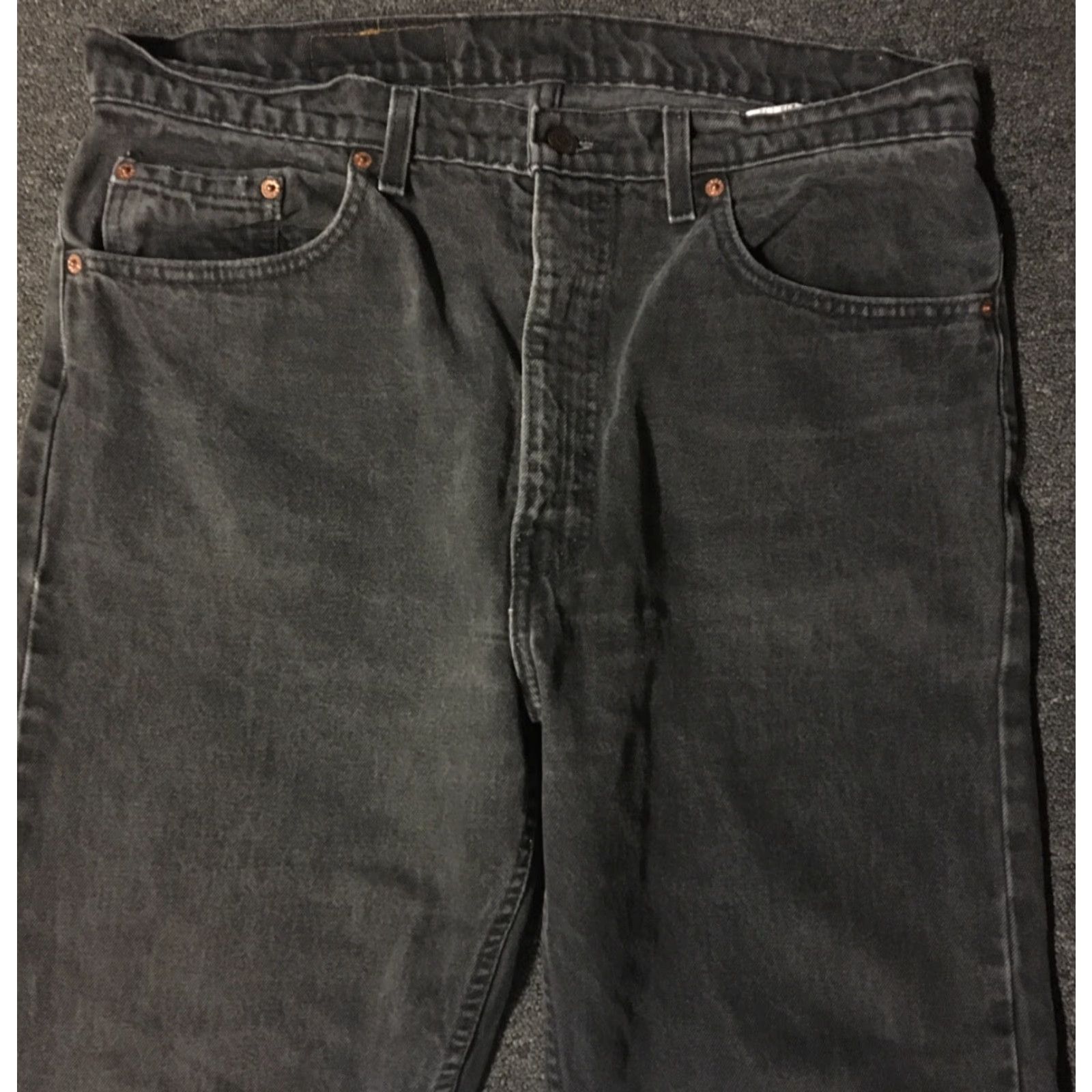 Levi's VINTAGE Levi’s 505 Jeans 36 Regular 32in Black Denim USA Distressed Distress 80s 90s Grunge Biker Punk Skate Men Jeans Size US 36 / EU 52 - 7 Thumbnail