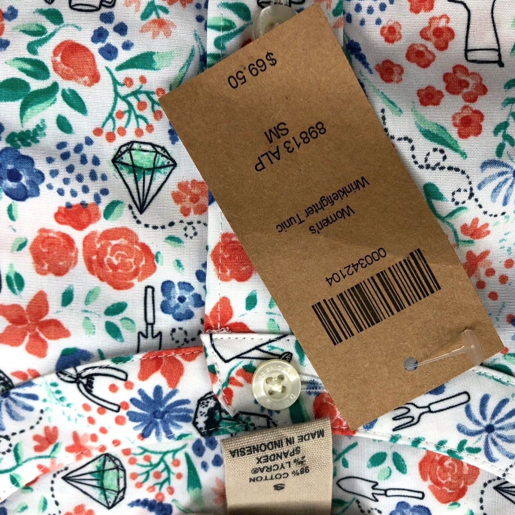 Vintage Duluth Trading Co. Shirt Tunic Small White Floral LS Button-Up Womens Size S / US 4 / IT 40 - 7 Thumbnail