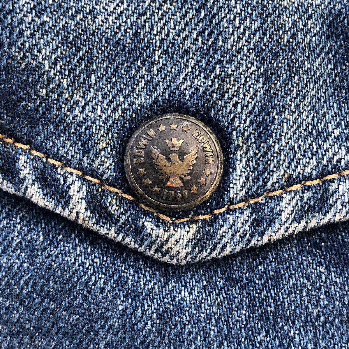 Edwin VTG Edwin Motorcycle Rider Double Fur Collar Denim Jacket Size US M / EU 48-50 / 2 - 14 Thumbnail