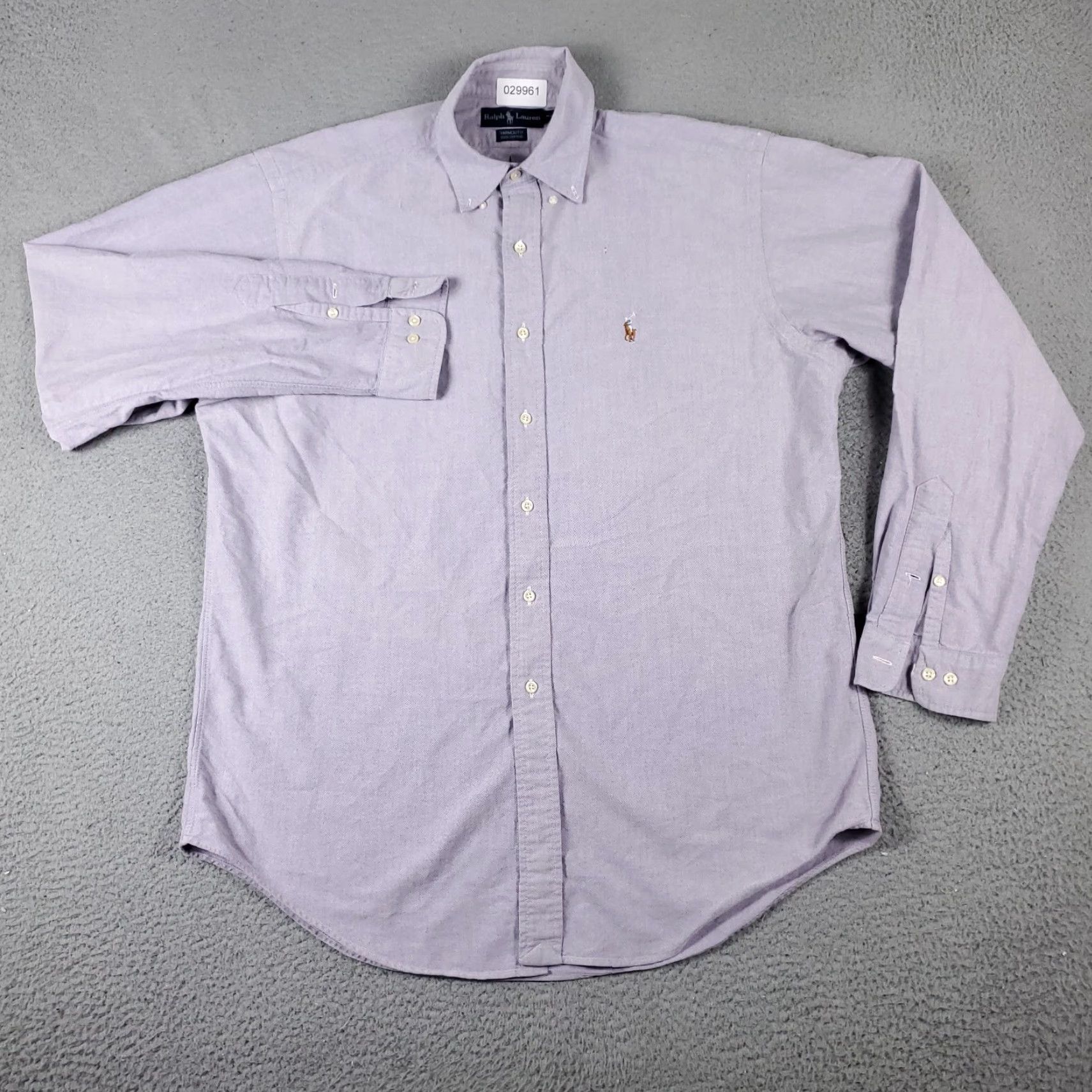 Ralph Lauren Ralph Lauren Dress Shirt Mens 16 Purple Long Sleeve Button-Down Solid American Modern Size 42R - 3 Thumbnail