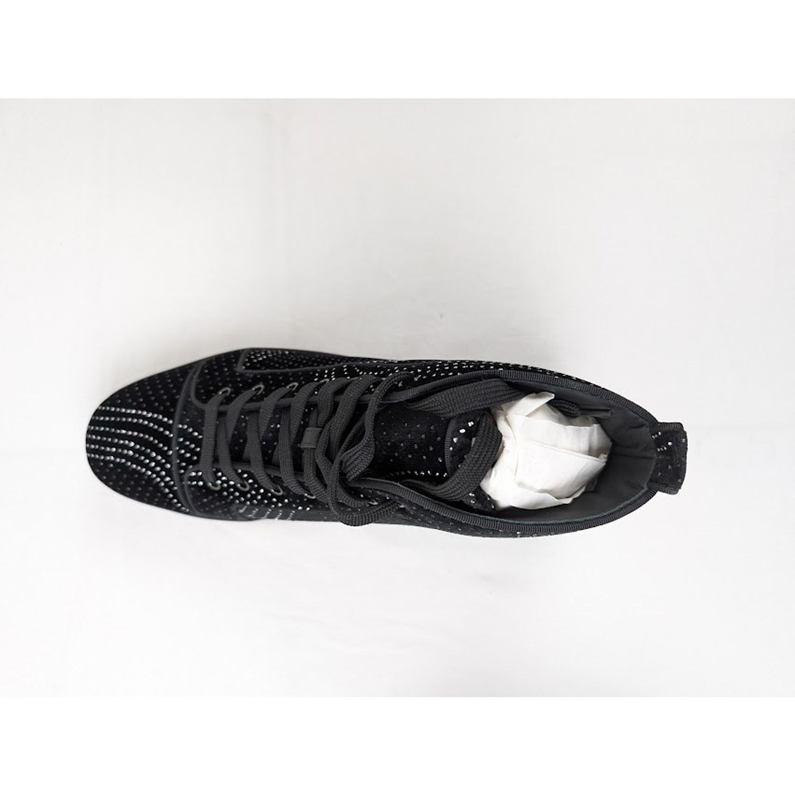 Christian Louboutin o1rshd1 Louis Orlato Flat Hi-Top Sneakers in Black/Silver Size US 11 / EU 44 - 12 Thumbnail