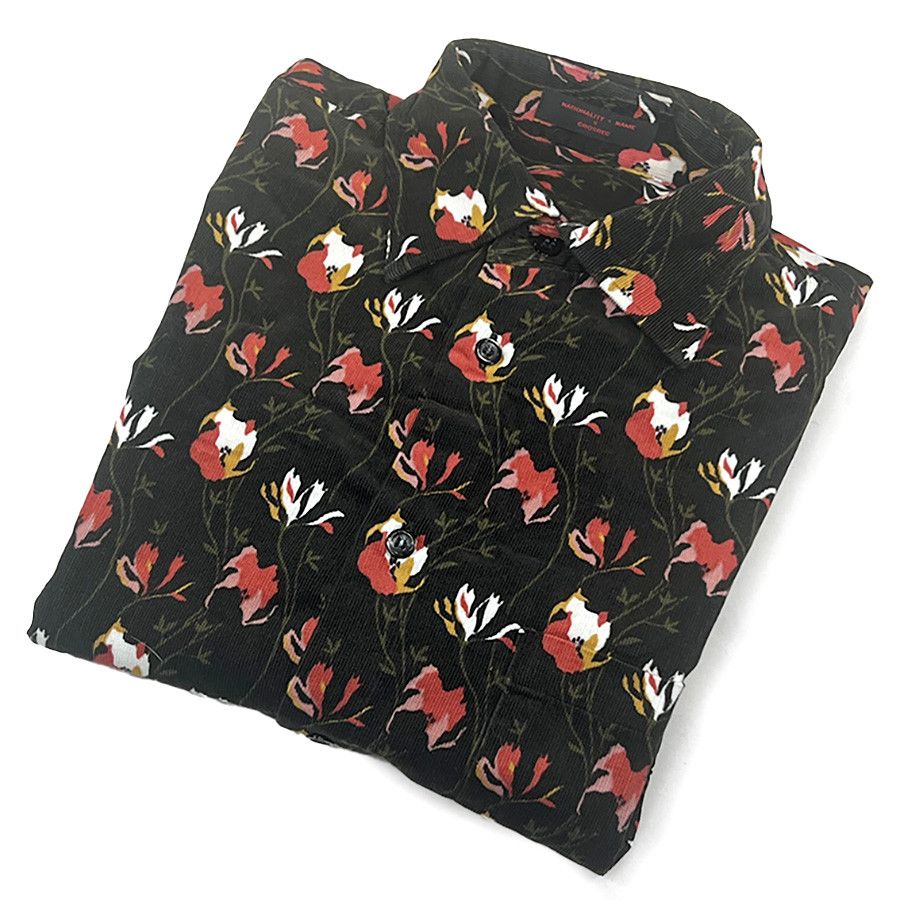 Other Vintage Flowered Corduroy Button-Front Shirt from Japan Size US S / EU 44-46 / 1 - 1 Thumbnail