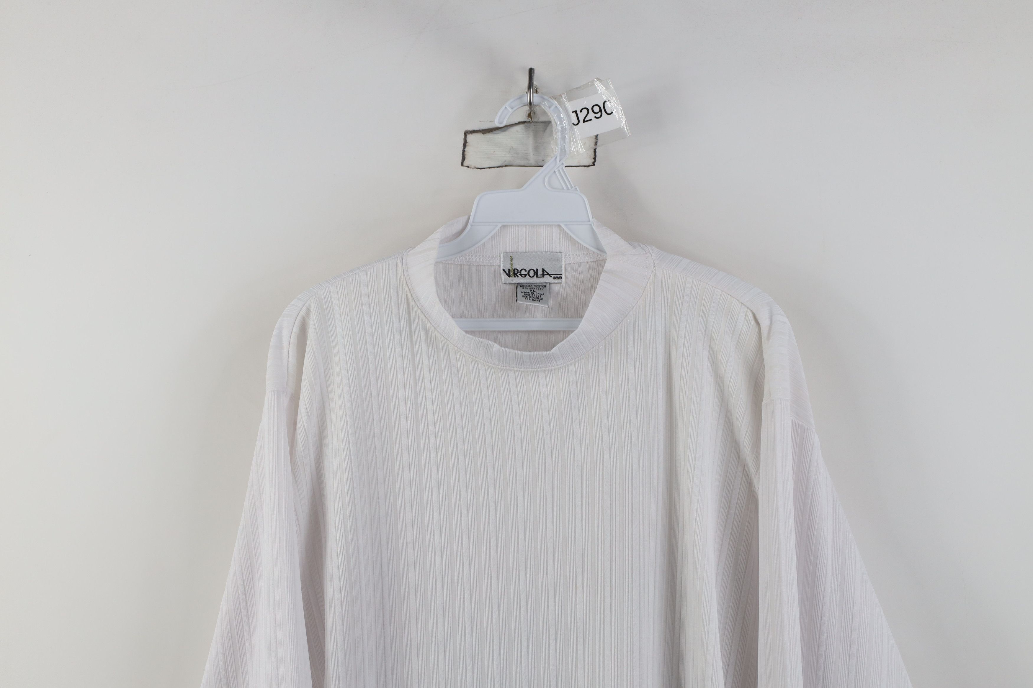 Vintage Vintage 90s Streetwear Ribbed Mock Neck T-Shirt White Size US XL / EU 56 / 4 - 2 Thumbnail