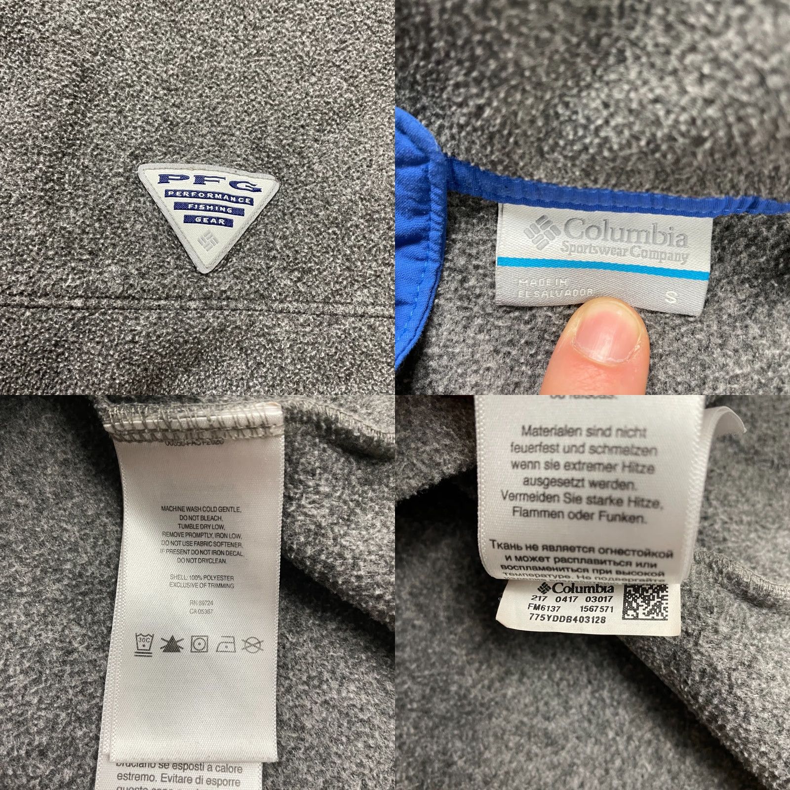 Vintage Columbia Sweatshirt Men Small Gray PFG Fleece Jacket Outdoor Fishing Snap Button Pullover Size US S / EU 44-46 / 1 - 8 Thumbnail