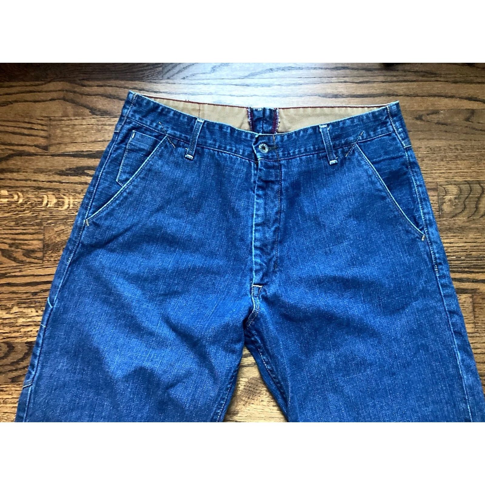 Polo Ralph Lauren VINTAGE Polo Ralph Lauren Jeans Carpenter Mens 34x30 Blue 90s Straight Skater Bindings Y2K Size US S / EU 44-46 / 1 - 7 Thumbnail