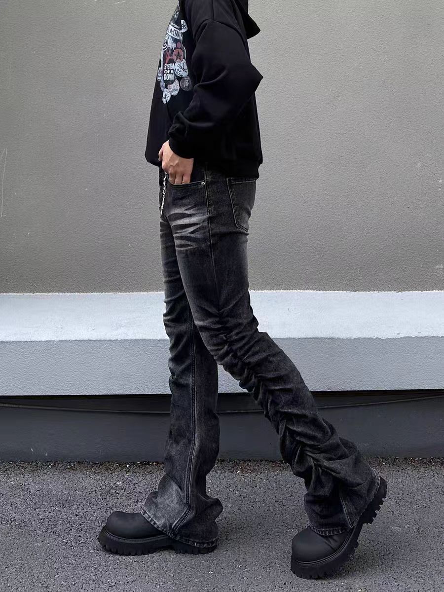 Jean Rinse-Washed Black Distressed Denim Jeans Size US 30 / EU 46 - 4 Thumbnail