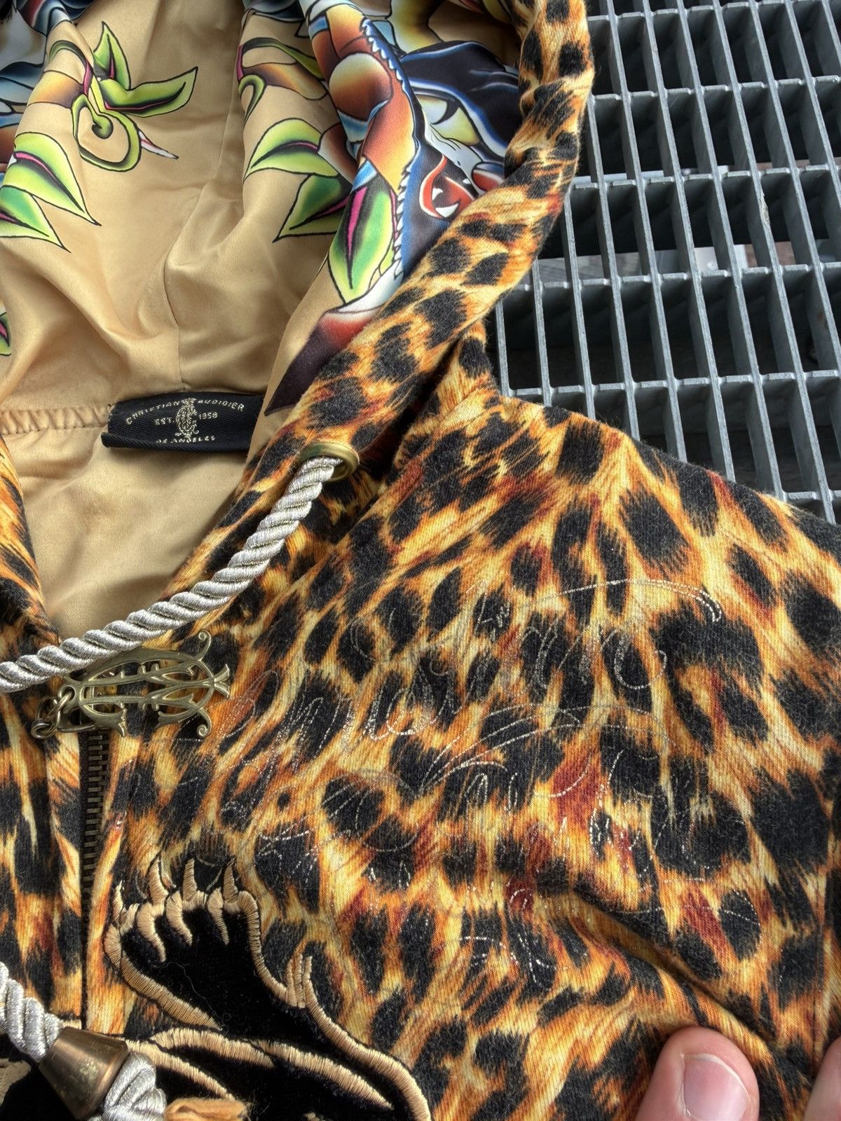 Christian Audigier Vintage Christian Audigier Leopard Y2K Overprinted Zip Size S / US 4 / IT 40 - 9 Thumbnail