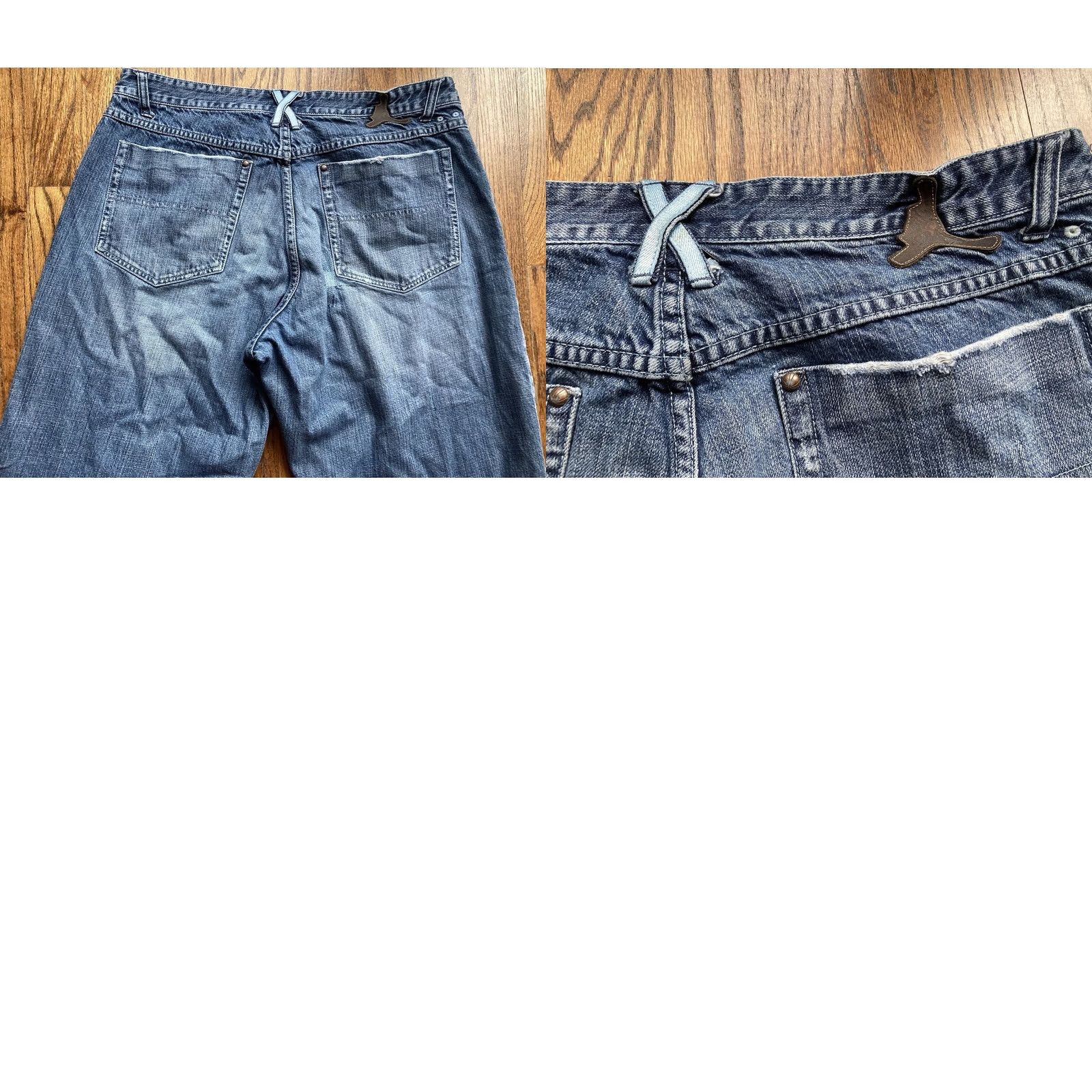 Jordan Brand VINTAGE Air Jordan Jeans Baggy 38x34 Mens 20th Anniversary 2005 Denim Blue Wide-Leg Casual 5-Pocket Mens Jumpman Size US 38 / EU 54 - 10 Thumbnail