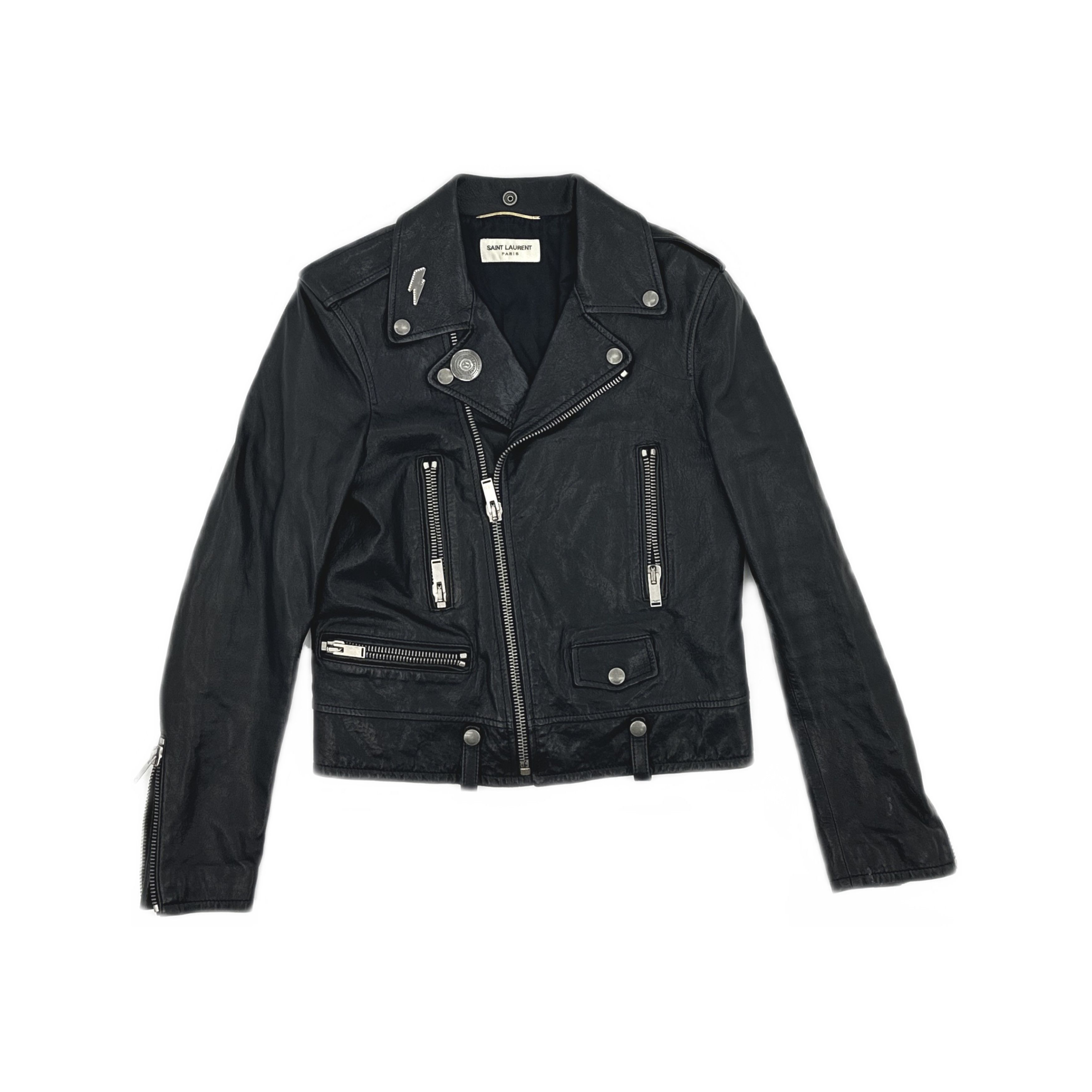 Saint Laurent Paris Saint Laurent Leather Biker Jacket Size 38 Size S / US 4 / IT 40 - 1 Thumbnail