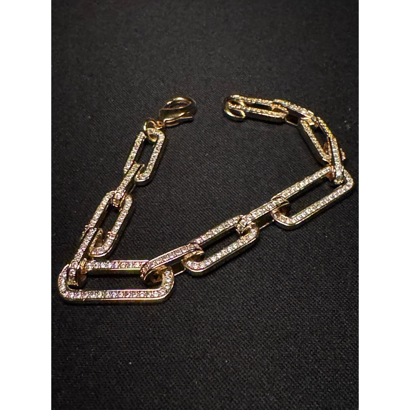 Other Vintage Gold Plated 6in Bracelet with Crystals Size ONE SIZE - 2 Thumbnail