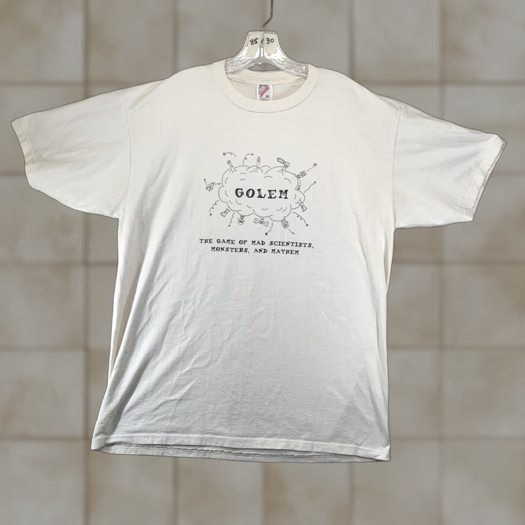 Jerzees VINTAGE JERZEES GOLEM Card Game T-Shirt XL Ivory 90s Graphic Monsters Mad Scientist Mens Size US XL / EU 56 / 4 - 1 Thumbnail