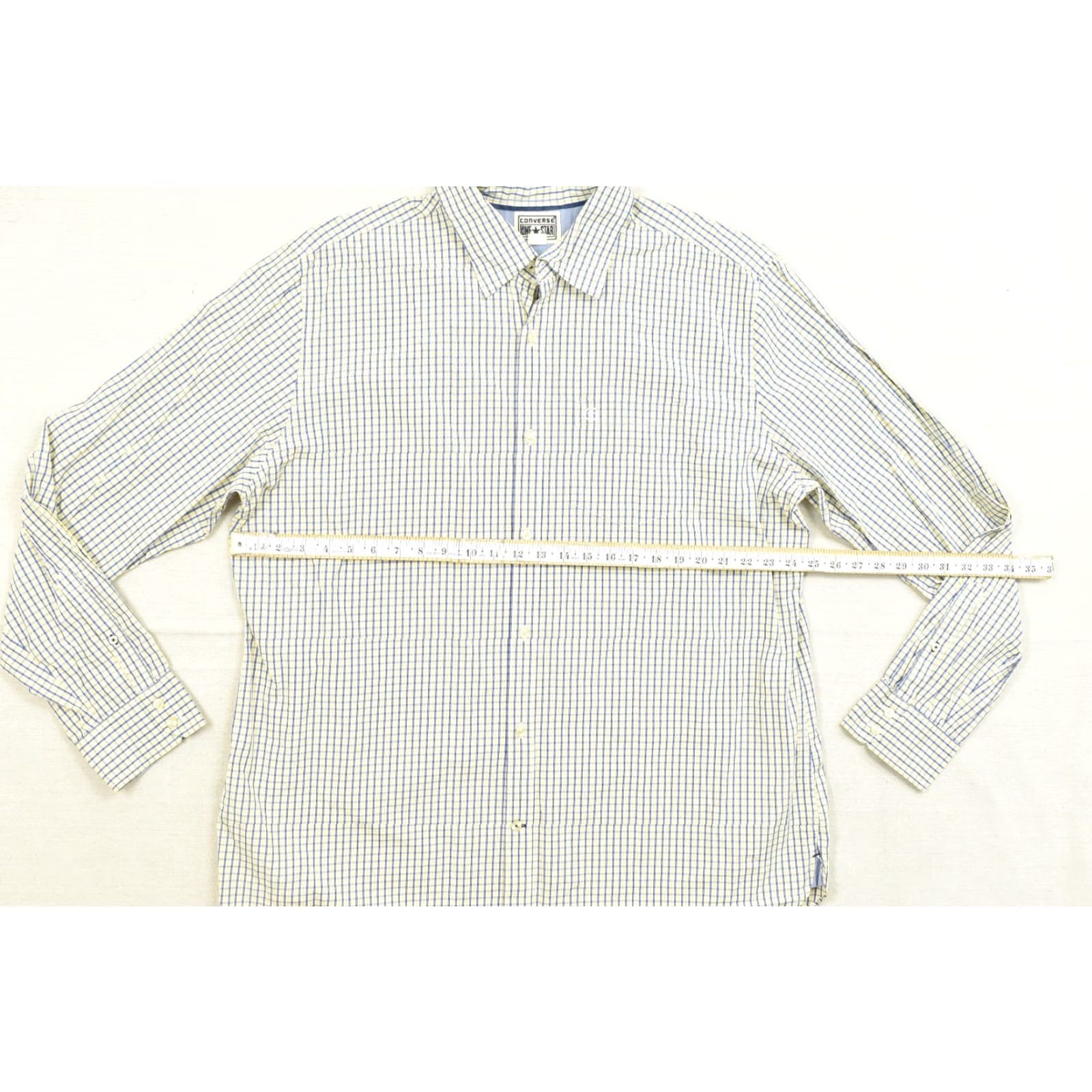 Converse Converse Shirt Men XXL Blue Plaid Check Long Sleeve Button-Down with Pockets Size US XXL / EU 58 / 5 - 3 Thumbnail