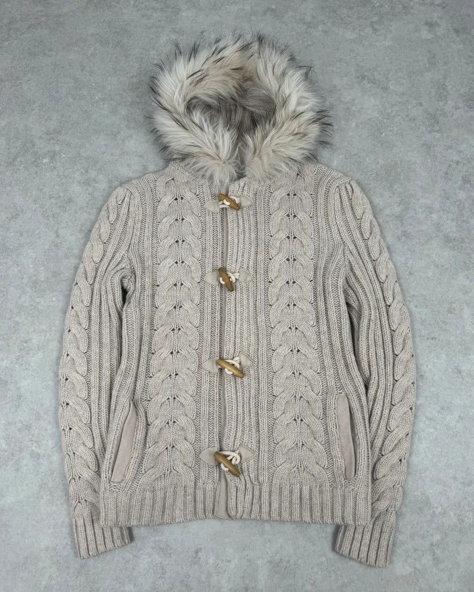 Daniele Alessandrini Daniele Alessandrini Beige Torsade Wool Faux Fur Sweater Size US S / EU 44-46 / 1 - 1 Thumbnail