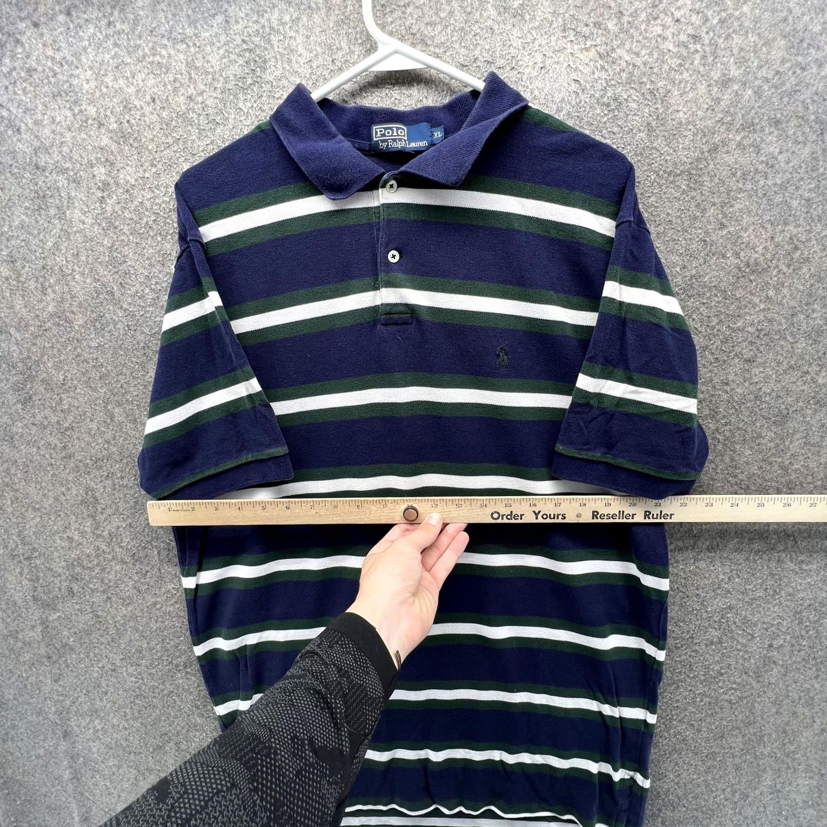 Polo Ralph Lauren VINTAGE Polo Ralph Lauren Polo Shirt Mens XL Blue Stripe Pony Casual Tall Size US XL / EU 56 / 4 - 5 Thumbnail