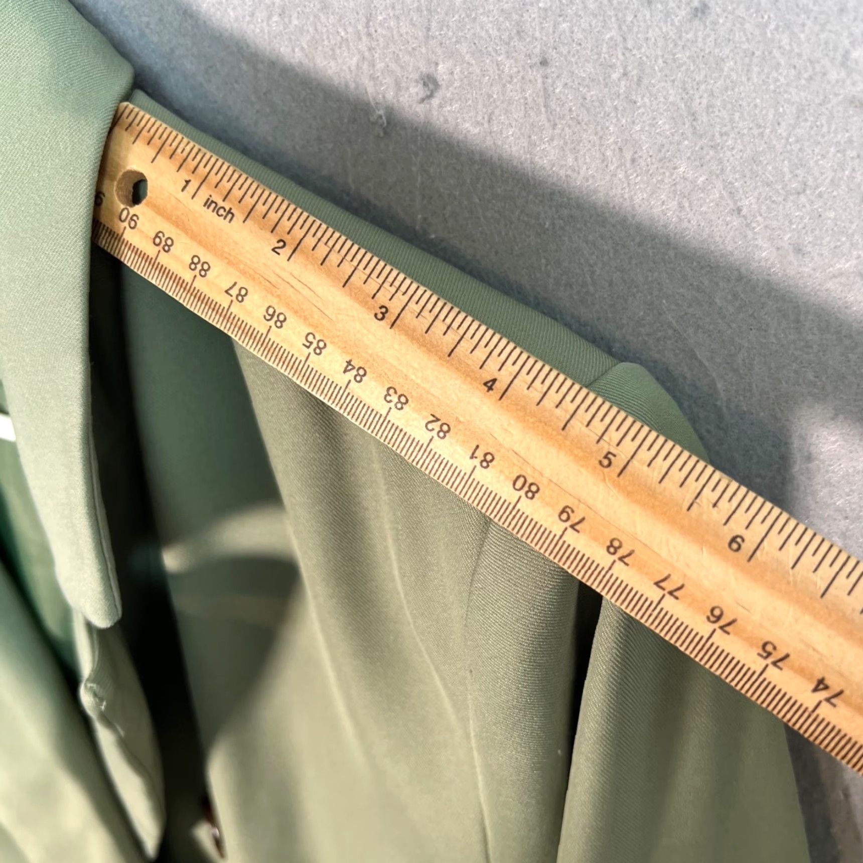 Vintage French Mauve Double-Breasted Blazer Small Sage Green Polyester Womens Size S / US 4 / IT 40 - 7 Thumbnail