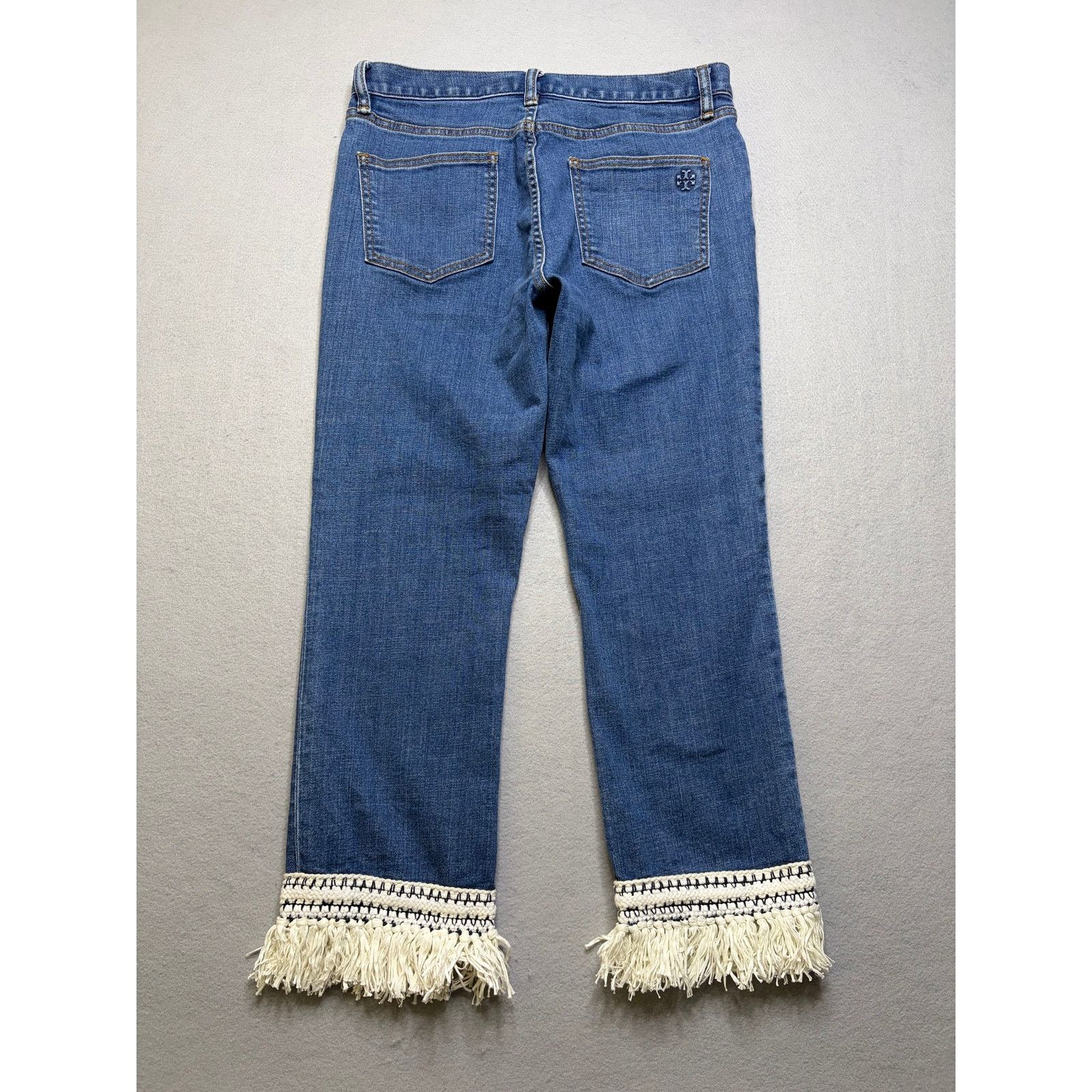 Tory Burch Tory Burch Connor jeans Fringe Hem Cropped Jeans Size 28 Size 28" / US 6 / IT 42 - 4 Thumbnail