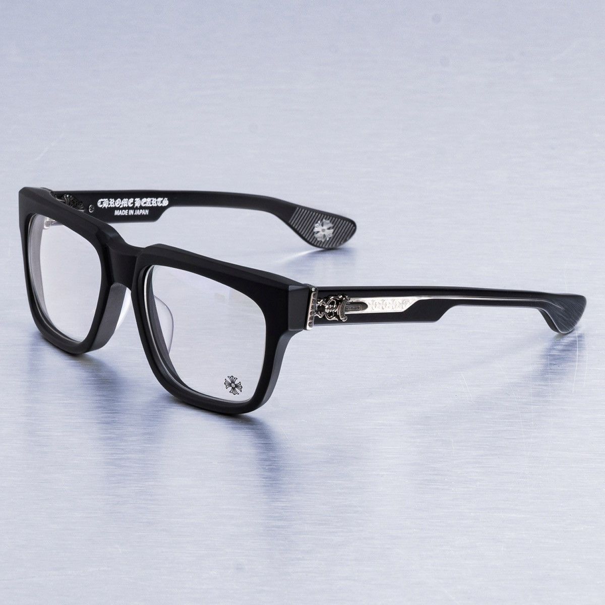 Chrome Hearts CHROME HEARTS BOX-OFFICER MATTE BLACK GLASSES | Grailed