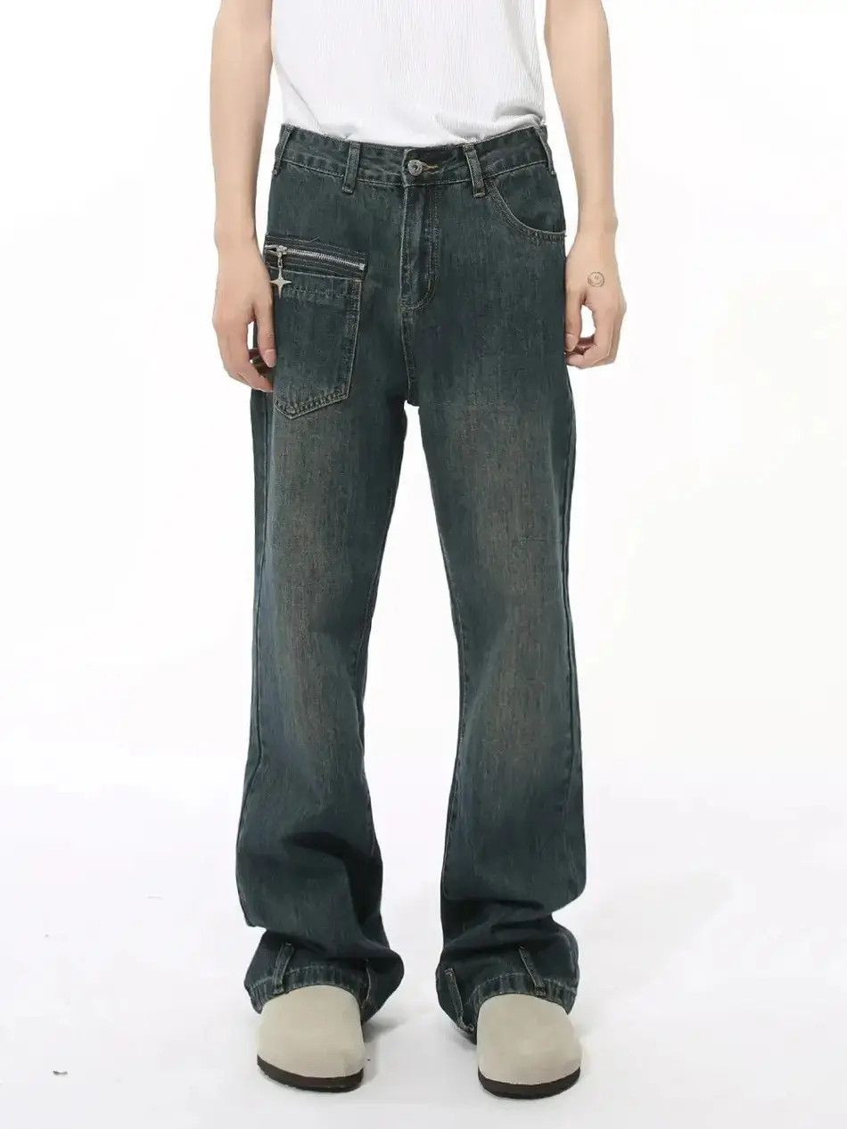 Japanese Brand Retro pocket patchwork micro flared jeans Size US 32 / EU 48 - 6 Thumbnail