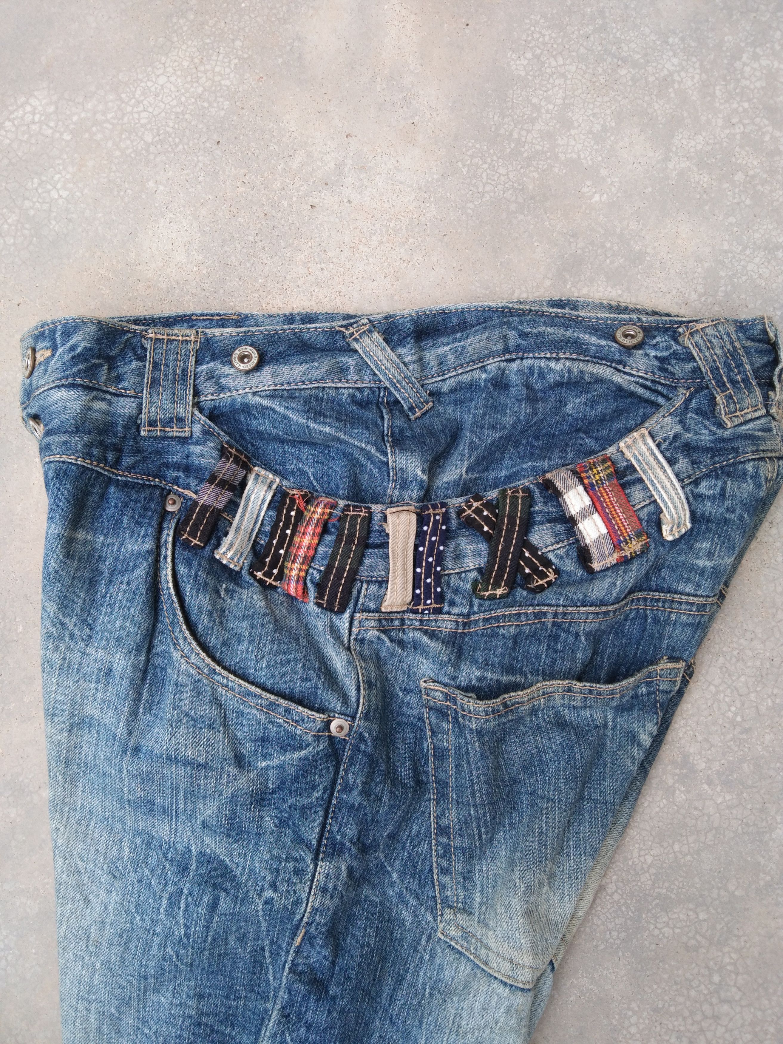 Japanese Brand × Vintage Vintage Distressed Japan Retro Punk Jeans Double Waist Denim Size US 30 / EU 46 - 5 Thumbnail