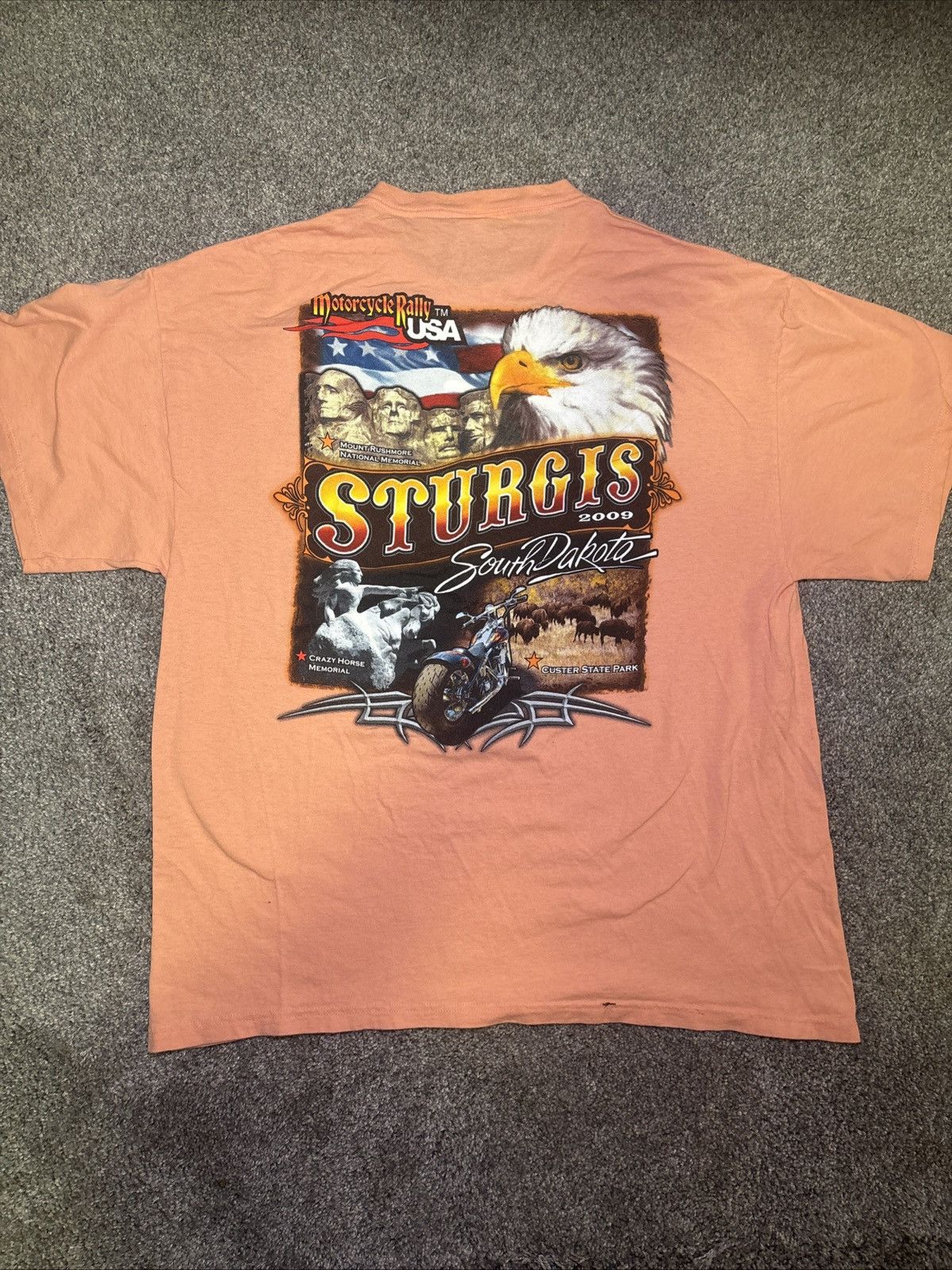 Delta × Vintage 2009 Sturgis Motorcycle Rally South Dakota T-Shirt XL Pink Size US XL / EU 56 / 4 - 4 Thumbnail