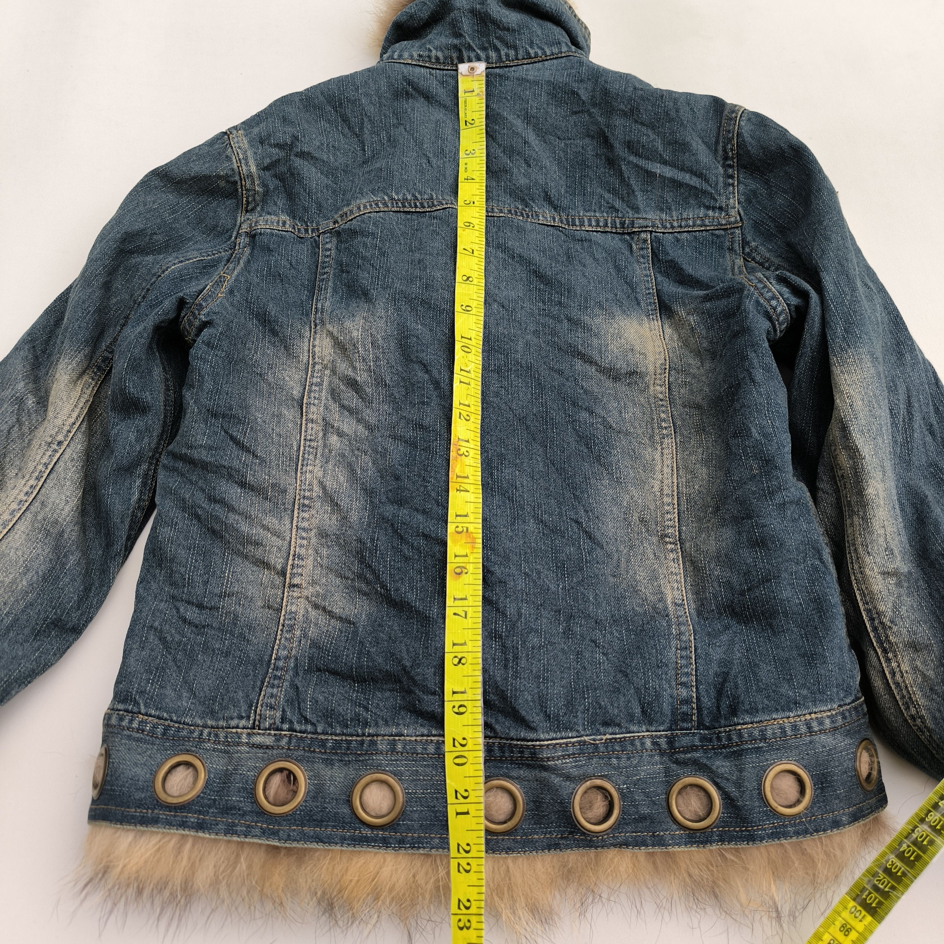 Japanese Brand Fur raccoon crop denim jacket Size S / US 4 / IT 40 - 13 Thumbnail