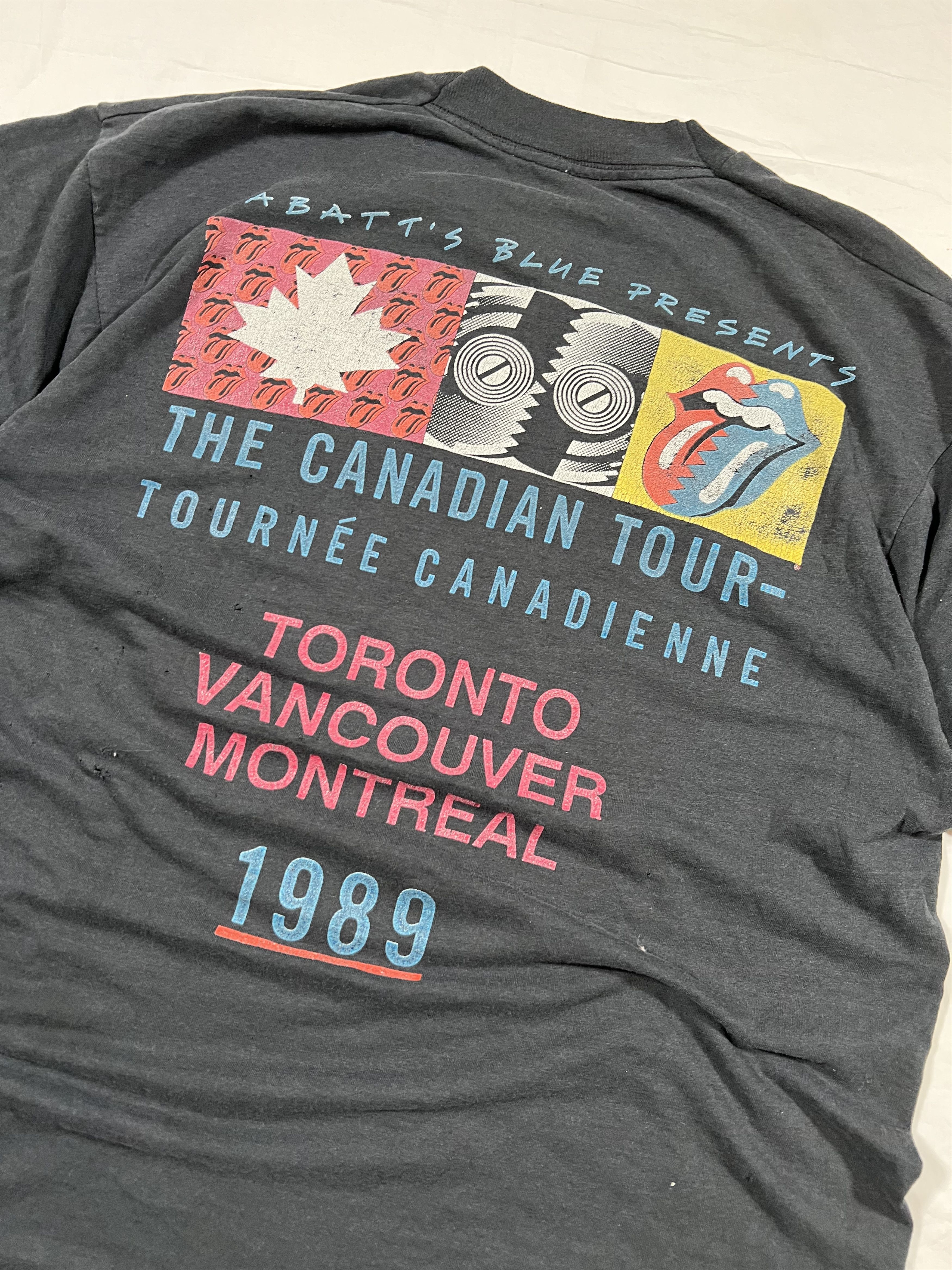 Band Tees Vintage Faded Distressed The Rolling Stones Steel Wheels Tee Size US M / EU 48-50 / 2 - 8 Thumbnail