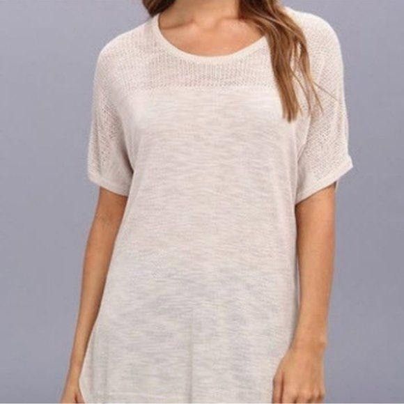 NYDJ NYDJ Womens Sand Dollar Knit Top L Lightweight Beige Short S Size L / US 10 / IT 46 - 10 Thumbnail