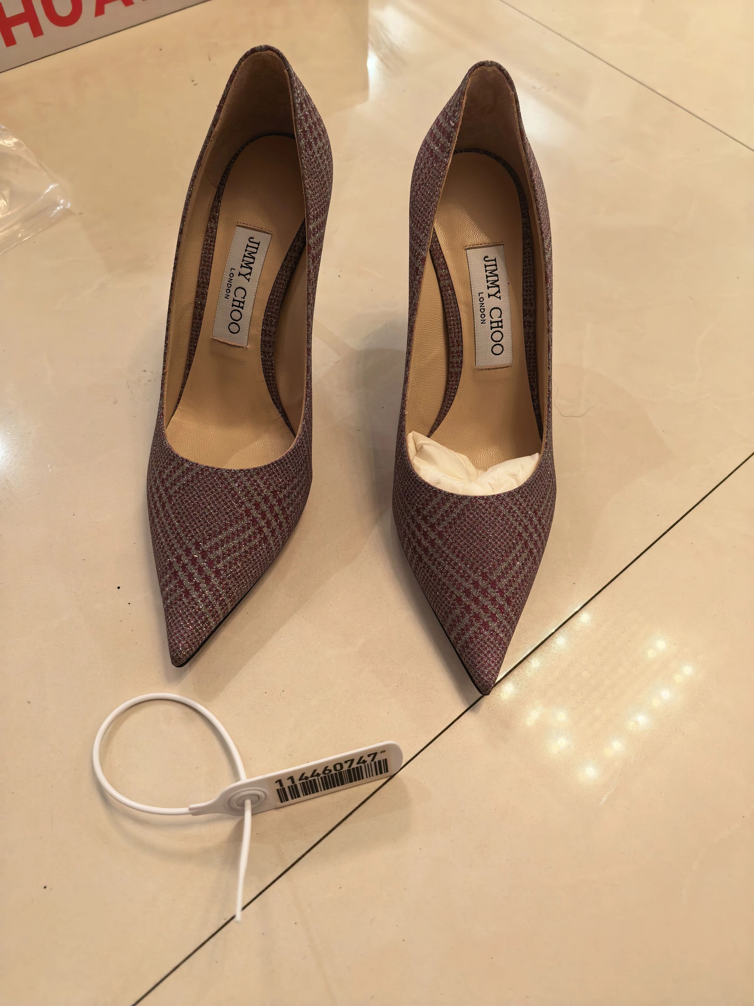 Jimmy Choo Jimmy Choo Houndstooth Glitter Pumps 37.5 EU New Size US 7 / IT 37 - 1 Thumbnail