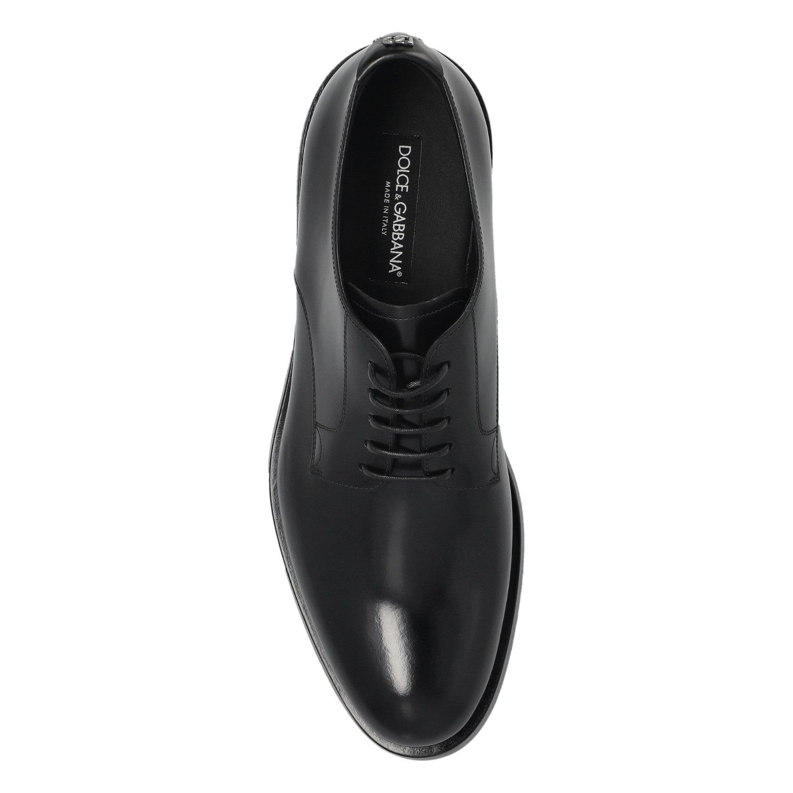 DOLCE&GABBANA Derby Black Leather Elegant Shoes New & Authen