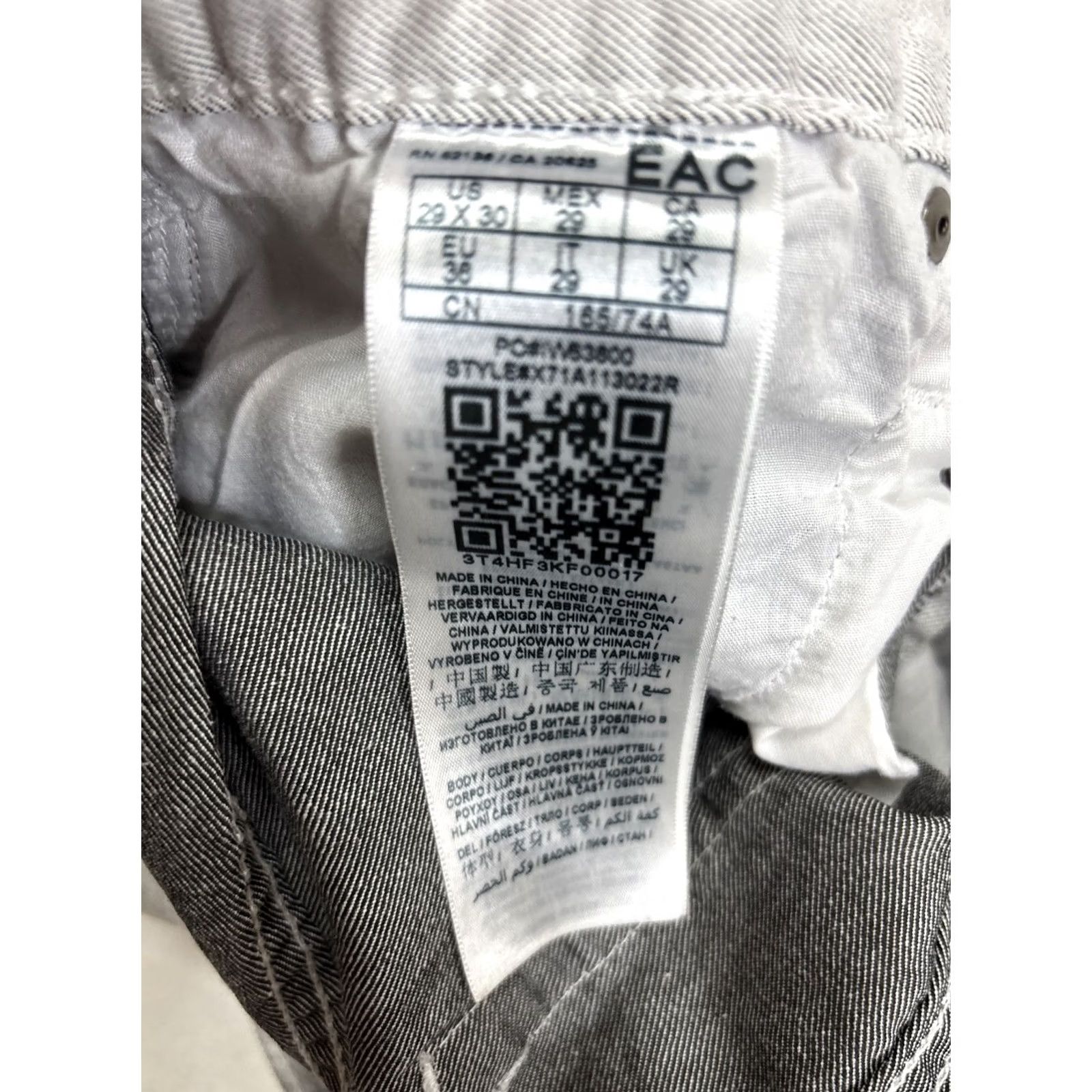 Guess GUESS Jeans Skinny FIT Men 29 x 30 Denim Gray White Vintage Distressed 5-Pocket Mens Regular Inseam 30 Rise Classic Slim Size US 29 - 8 Thumbnail