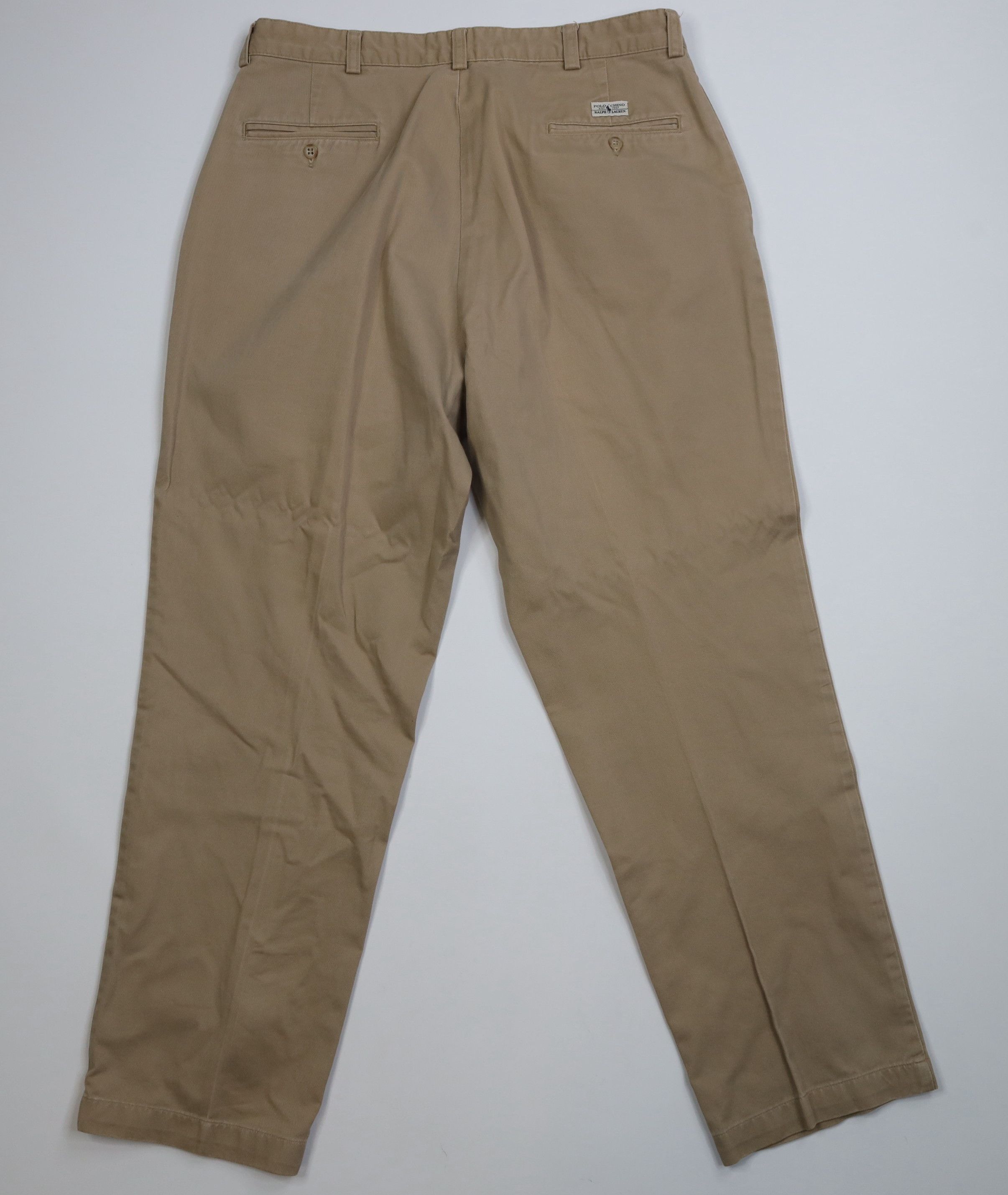 Polo Ralph Lauren Vintage 90s Ralph Lauren Wide Leg Chino Pants Trousers Khaki Size US 34 / EU 50 - 9 Thumbnail