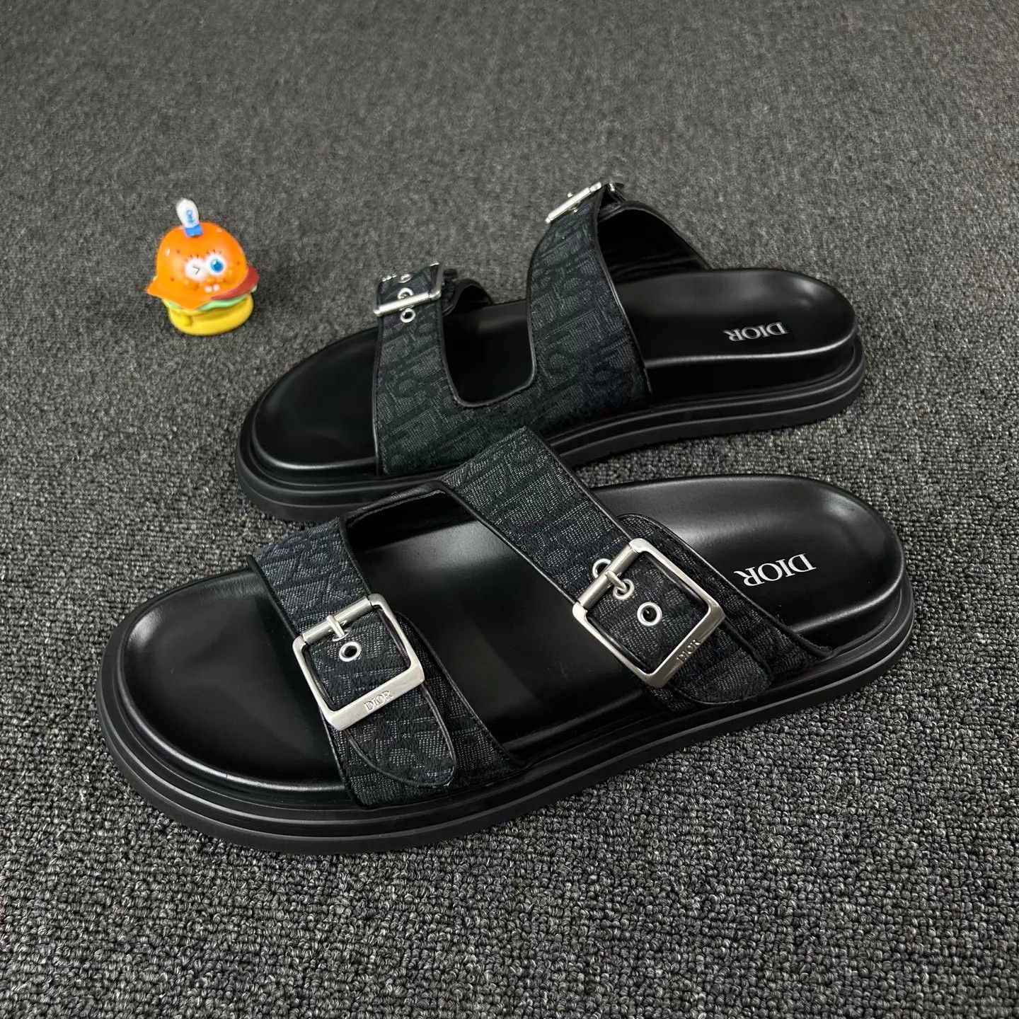 Dior Dior Black Oblique Strap Slippers 43 Size US 10 / EU 43 - 1 Thumbnail