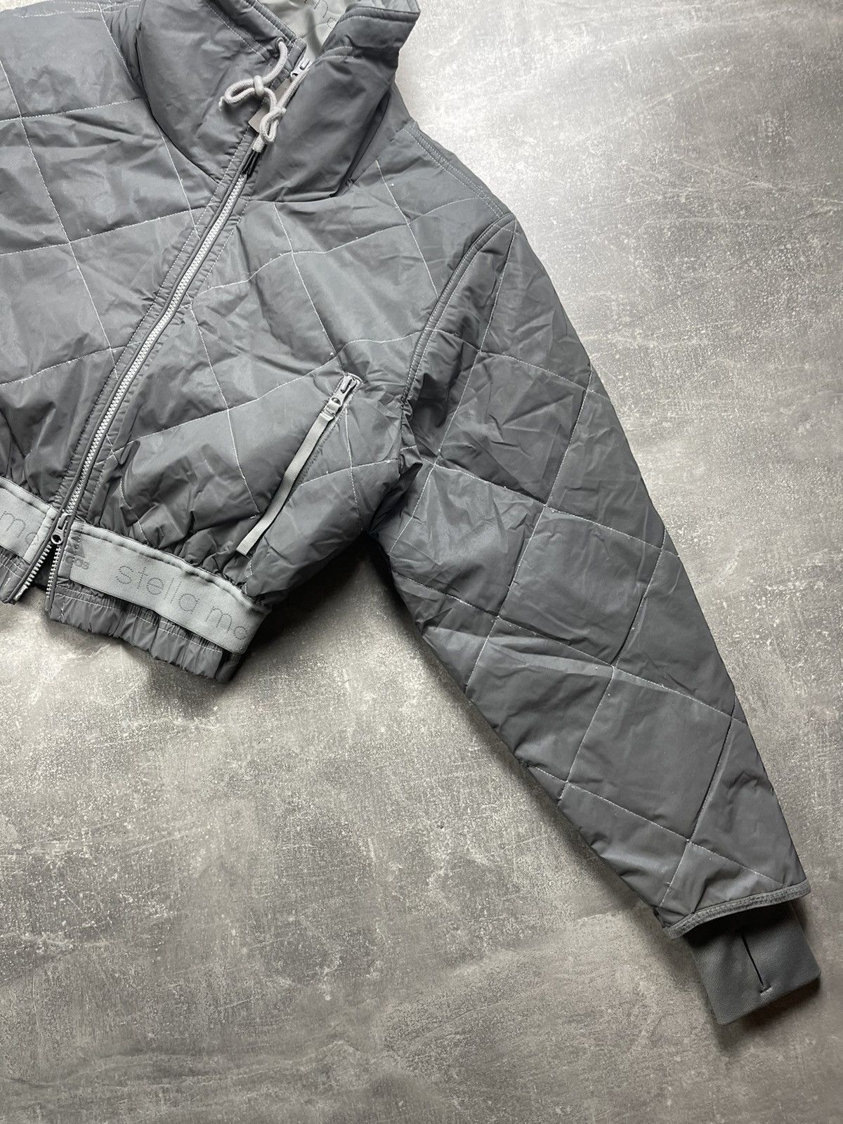 Adidas × Stella McCartney Adidas Stella McCartney Reflective Quilted Jacket Gray Size M / US 6-8 / IT 42-44 - 8 Thumbnail
