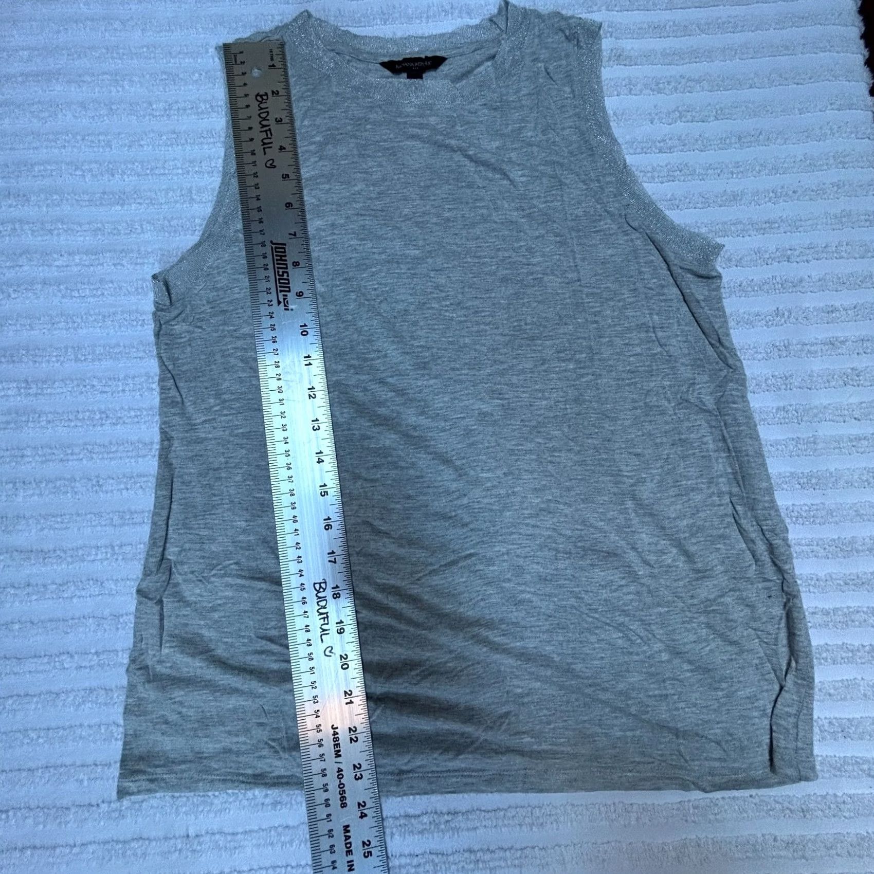 Banana Republic Banana Republic Tank Top Women's Gray Medium Sleeveless Blouse Metallic Trim Round Neck Casual Sleeveless Easy Care All Seasons Size M / US 6-8 / IT 42-44 - 5 Thumbnail