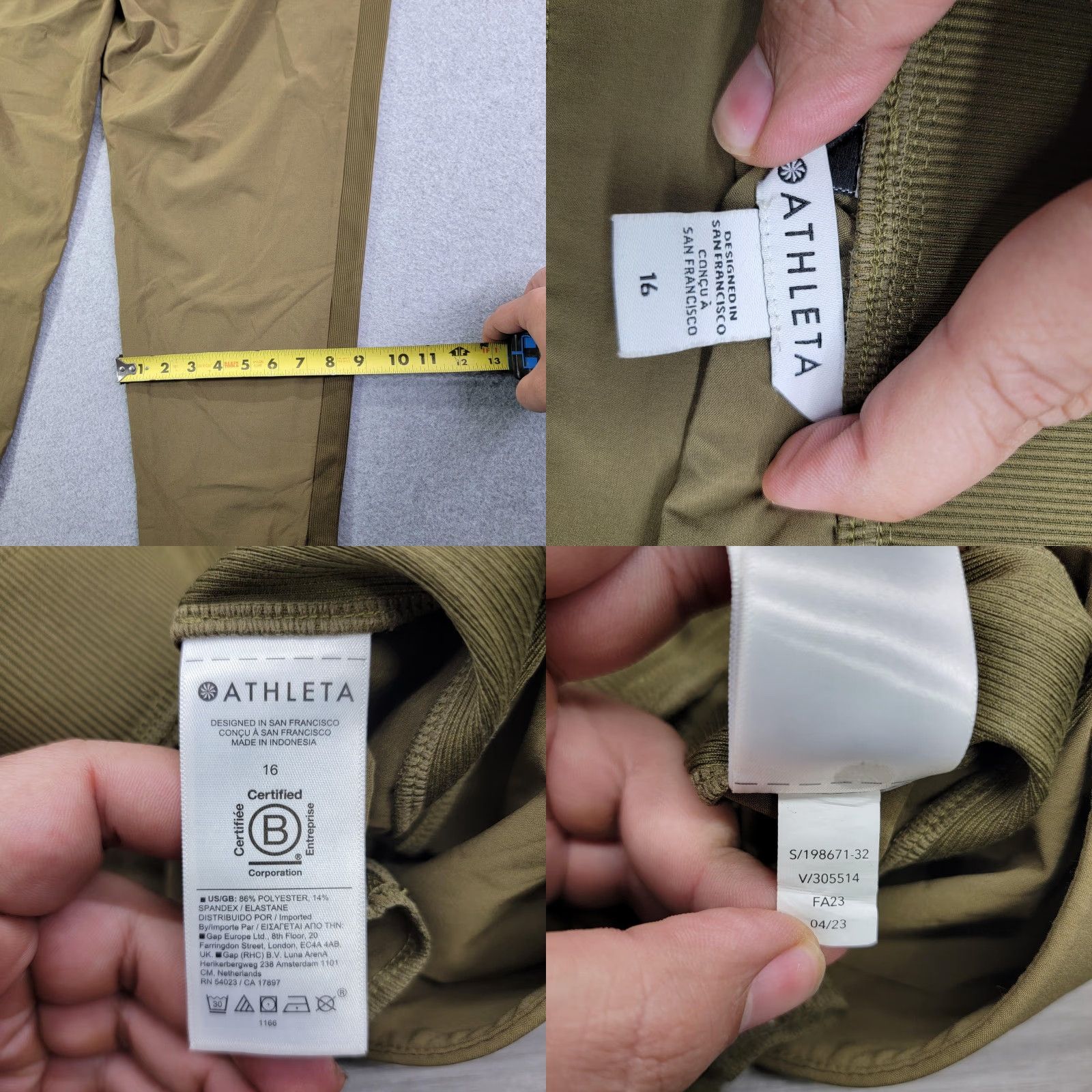 Athleta Athleta Pants Womens 16 Brown Ankle Pull On Elastic Waist Travel Activewear Casual Workwear Size 38" / US 16 / IT 52 - 8 Thumbnail