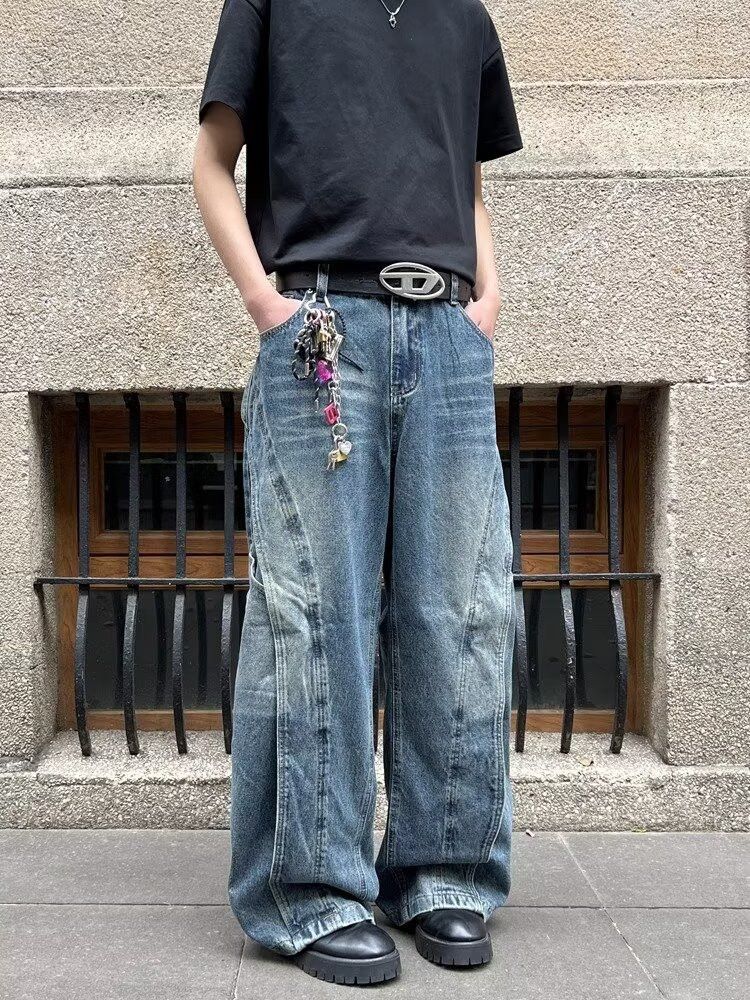 Other Ropa Streetwear Pleated Layer Jeans Baggy Y2K Size US 33 - 6 Thumbnail