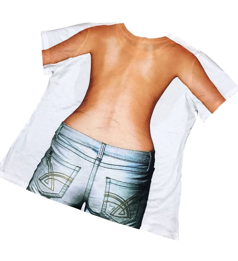 Vintage FAUXREAL Sexy Girl Big Print Ovp Shirt Rare Size XL / US 12-14 / IT 48-50 - 9 Thumbnail