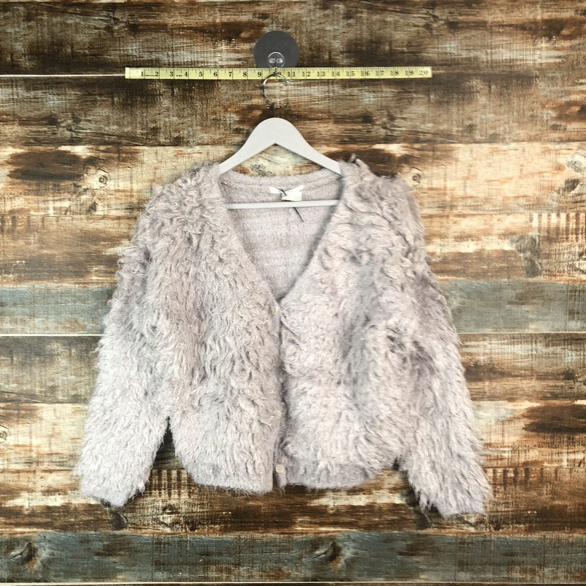 Japanese Brand DL Archives Gray Mohair Cardigan Knitwear #C374 Size M / US 6-8 / IT 42-44 - 1 Thumbnail