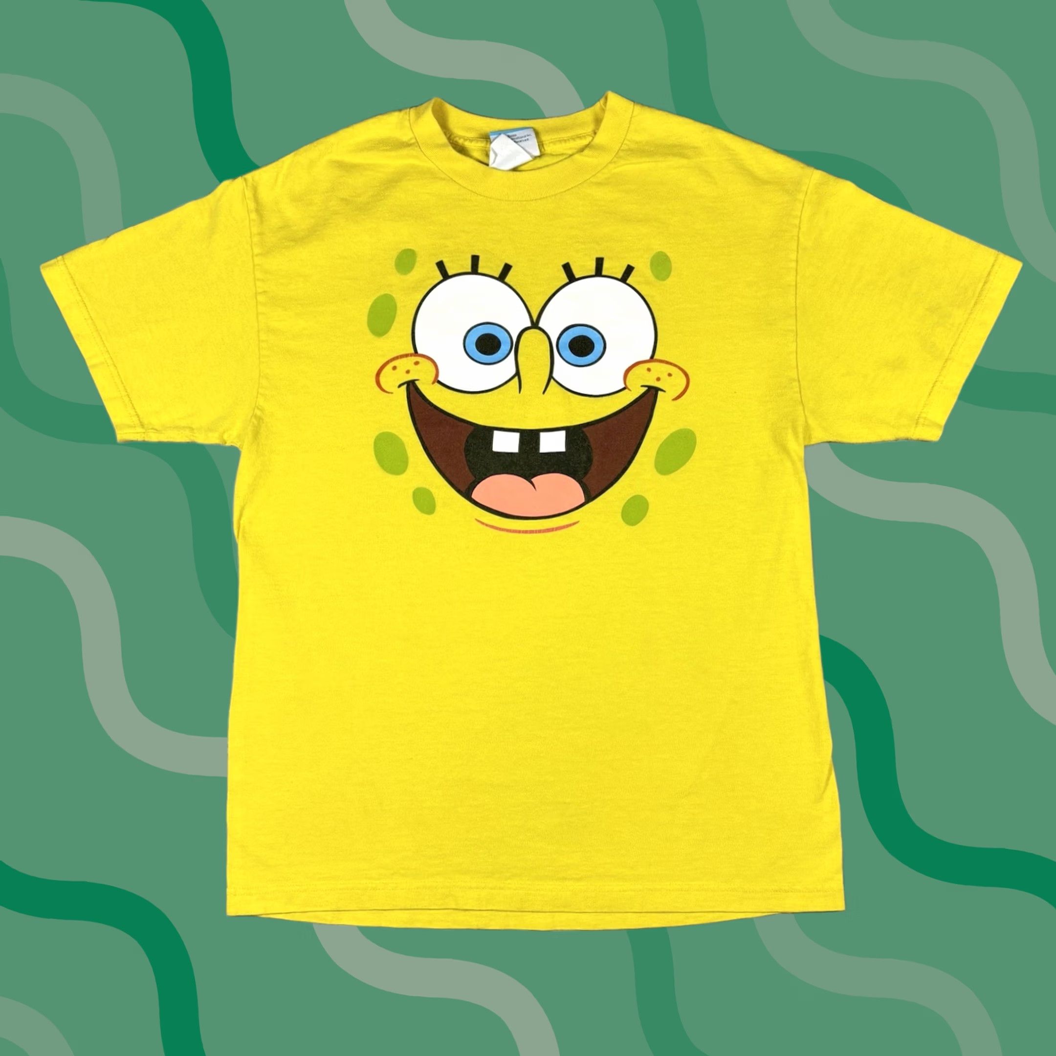 Vintage VINTAGE SpongeBob SquarePants T Shirt Yellow Cartoon Tv Promo Shirt Mens L Yellow 90s 2000s Size US L / EU 52-54 / 3 - 1 Thumbnail